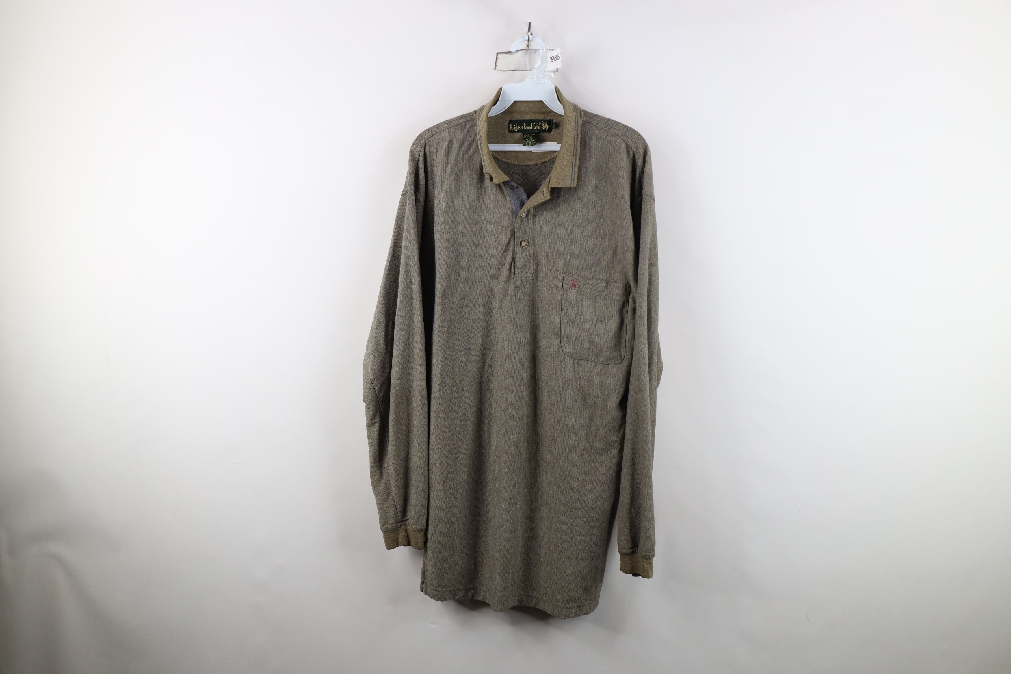 Vintage Vintage 90s Streetwear Knit Long Sleeve Rugby Polo Shirt Size US L / EU 52-54 / 3 - 1 Thumbnail