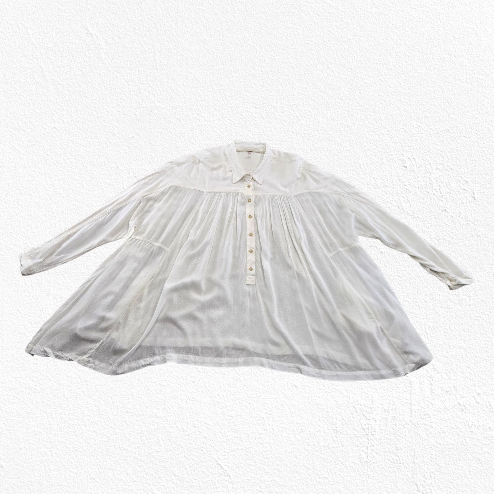 Free People Free People Ivory Babydoll Tunic Blouse Size Small Petite Size S / US 4 / IT 40 - 4 Thumbnail