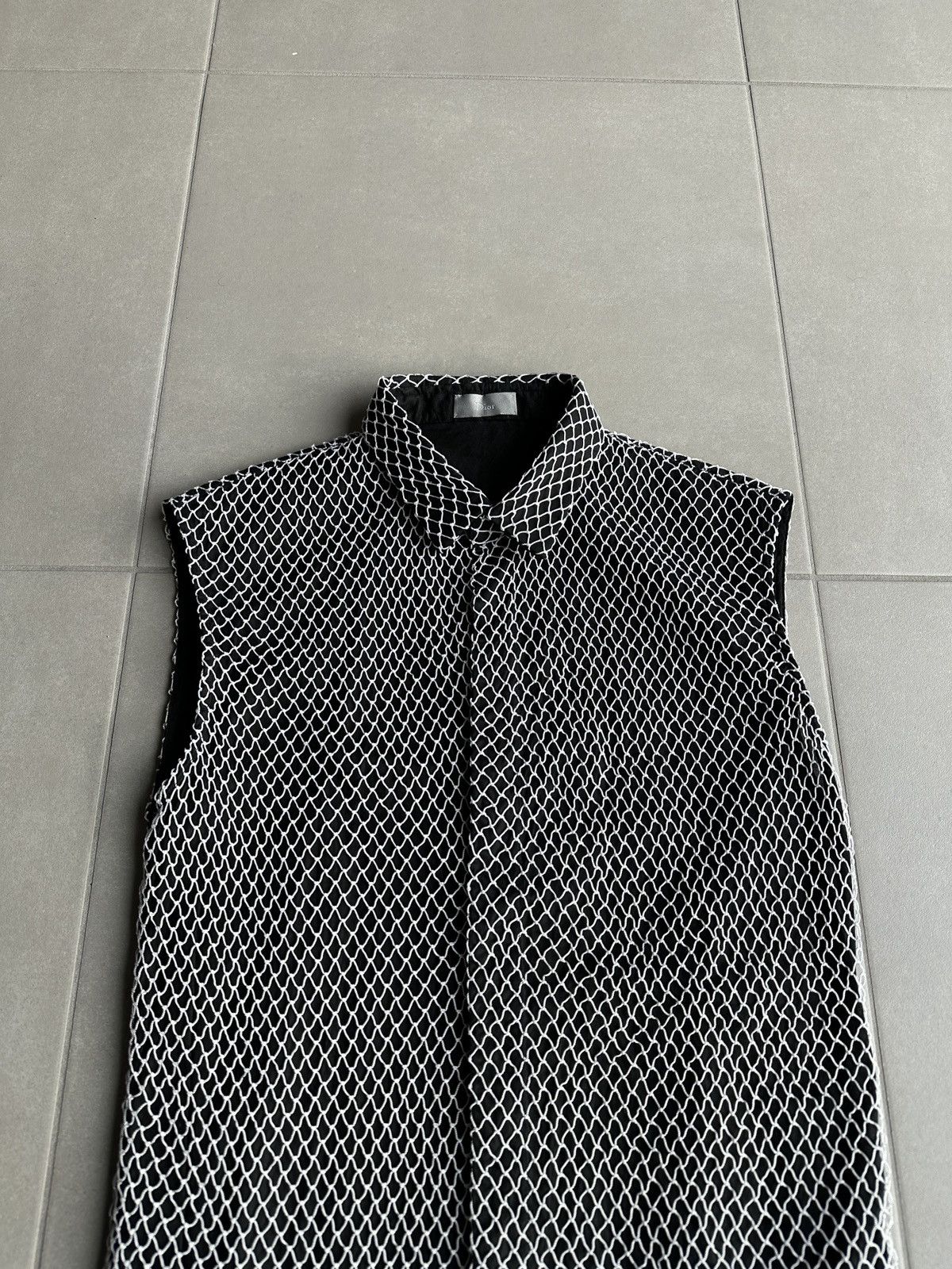 Dior × Hedi Slimane Dior Homme SS04 "Strip" mesh net button up Size US M / EU 48-50 / 2 - 4 Thumbnail