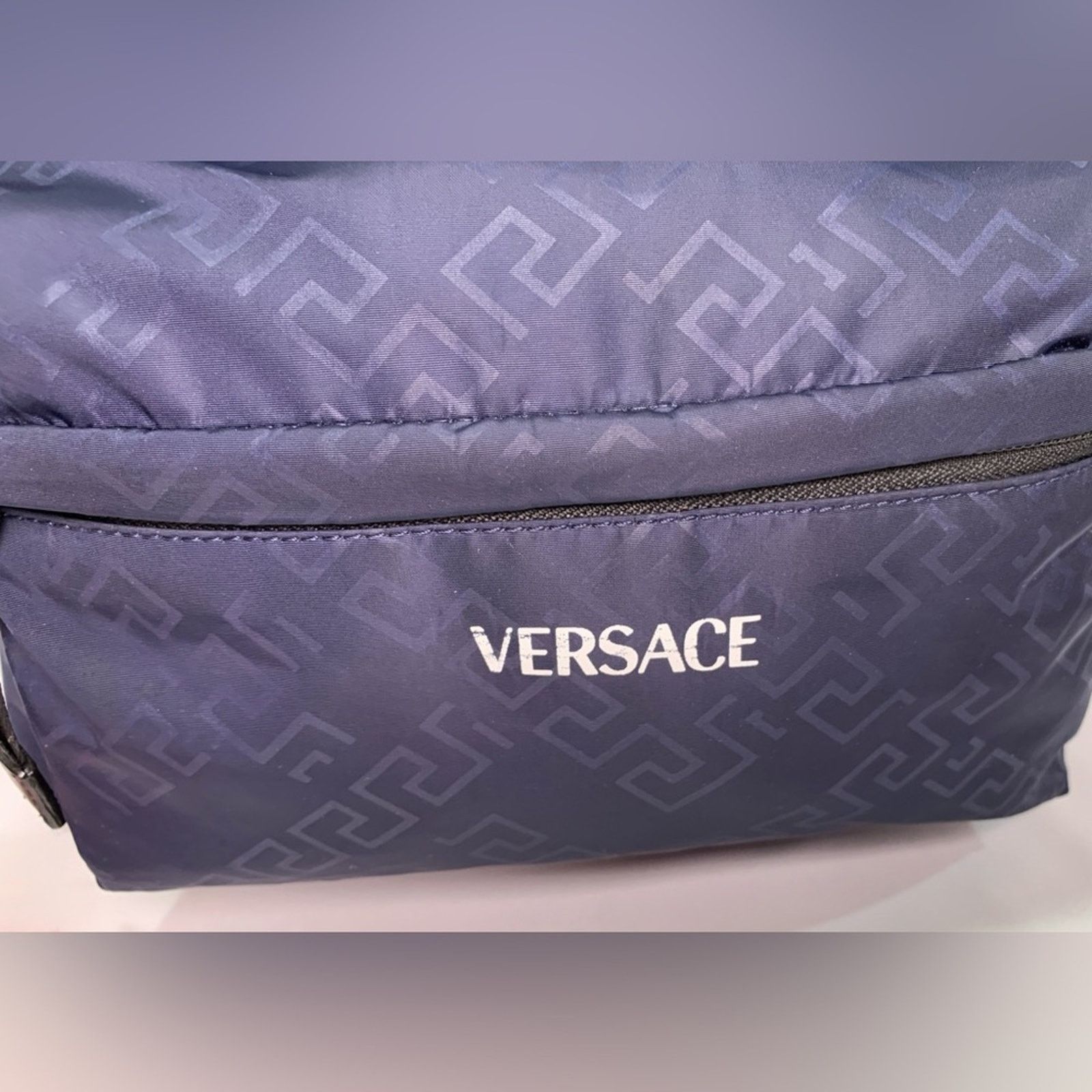 Versace Authentic Versace Navy Blue Backpack RFID chipped Size ONE SIZE - 3 Thumbnail