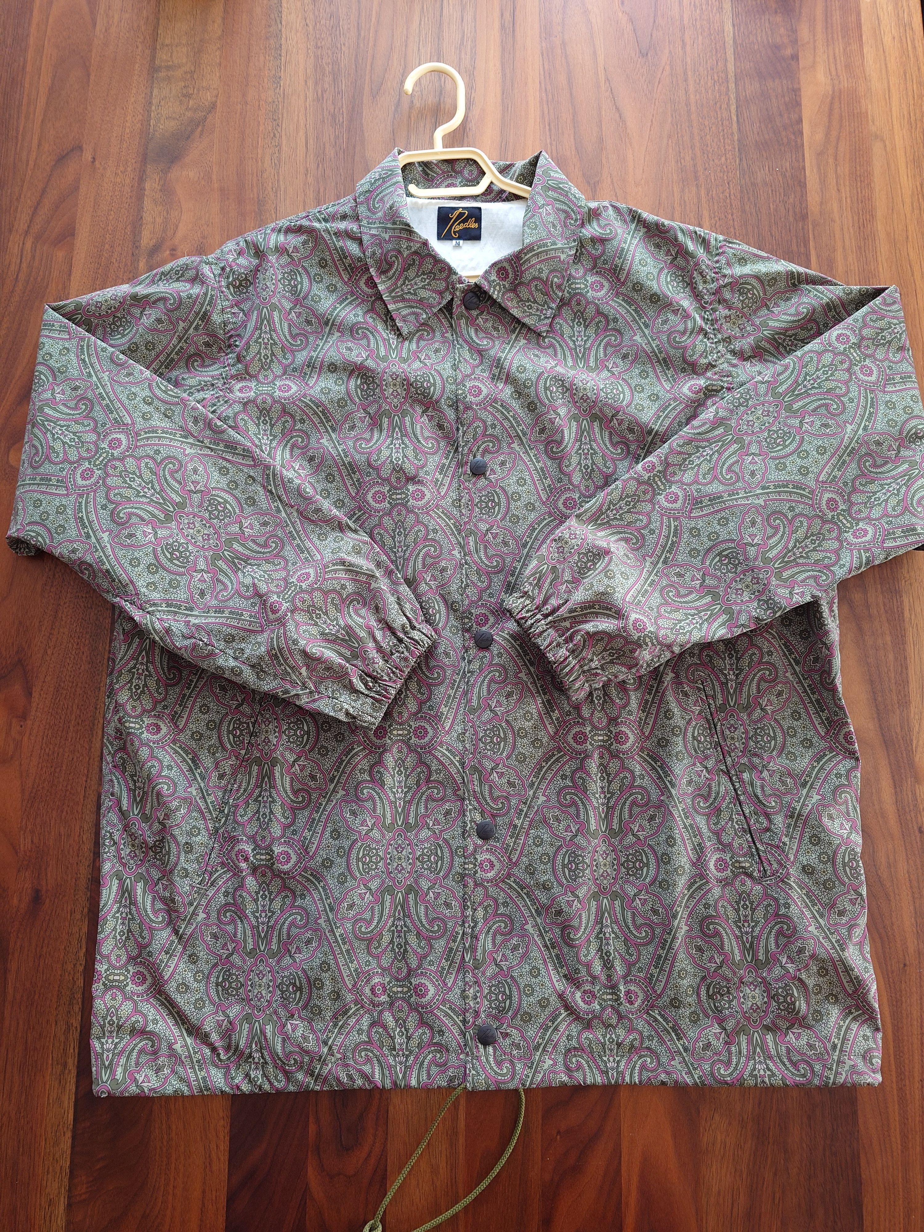 Needles Needles Coach Jacket Poly Taffeta/Paisley Print Olive - M