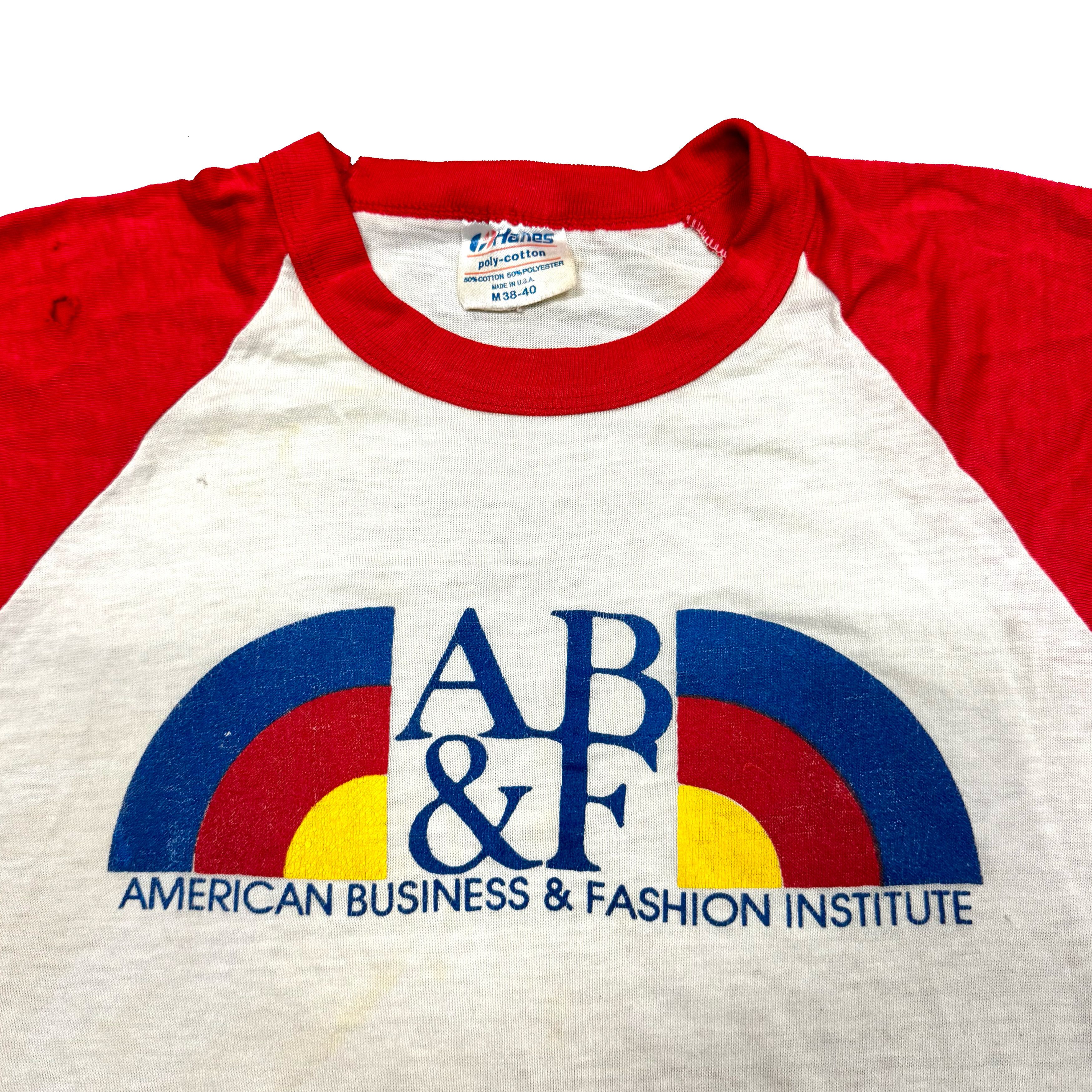 Designer × Vintage VTG 80s American Business & Fashion Institute Ringer T Shirt Size US M / EU 48-50 / 2 - 2 Thumbnail