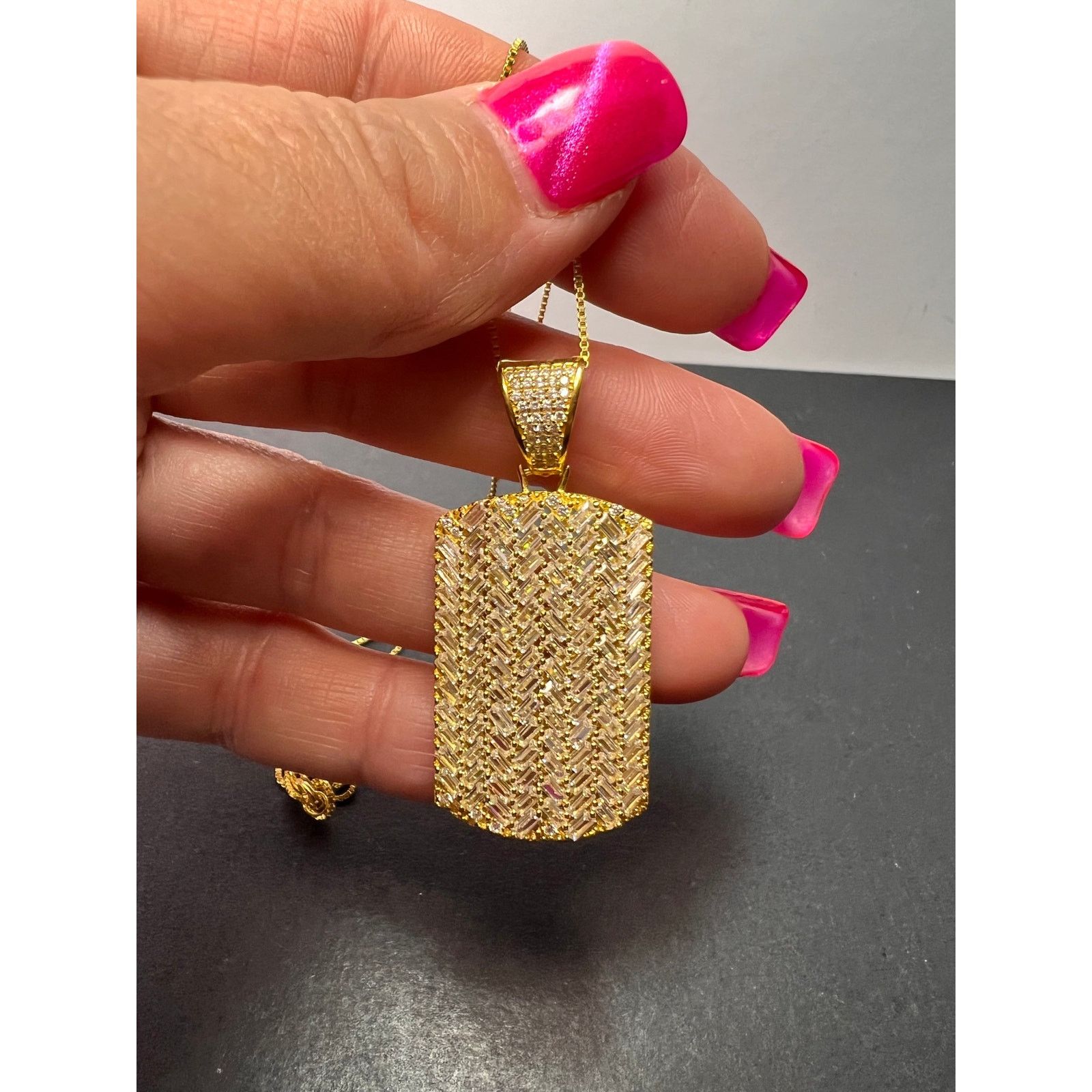 Other NEW Cubic Zirconia Gold Over Silver Pendant and Chain Size ONE SIZE - 10 Thumbnail