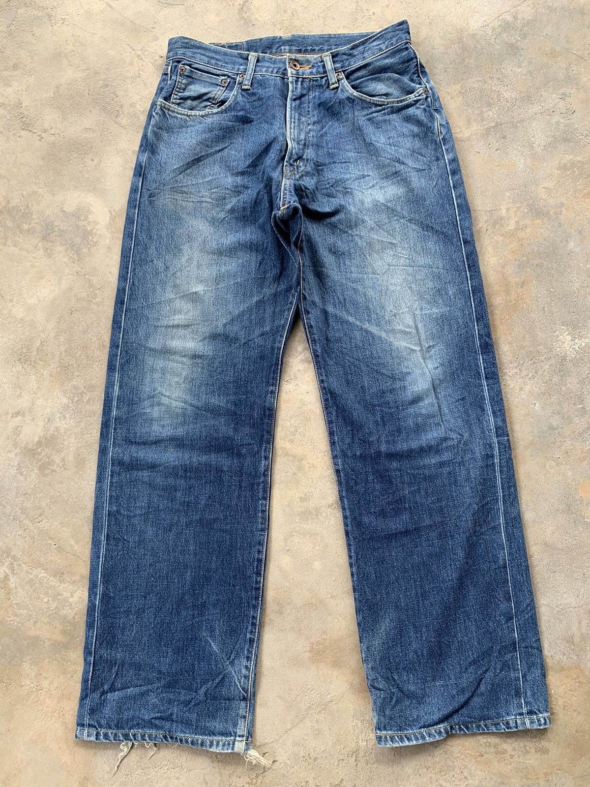 image of Vintage Edwin Lot 505 Selvedge Distressed Denim in Blue, Men's (Size 31)