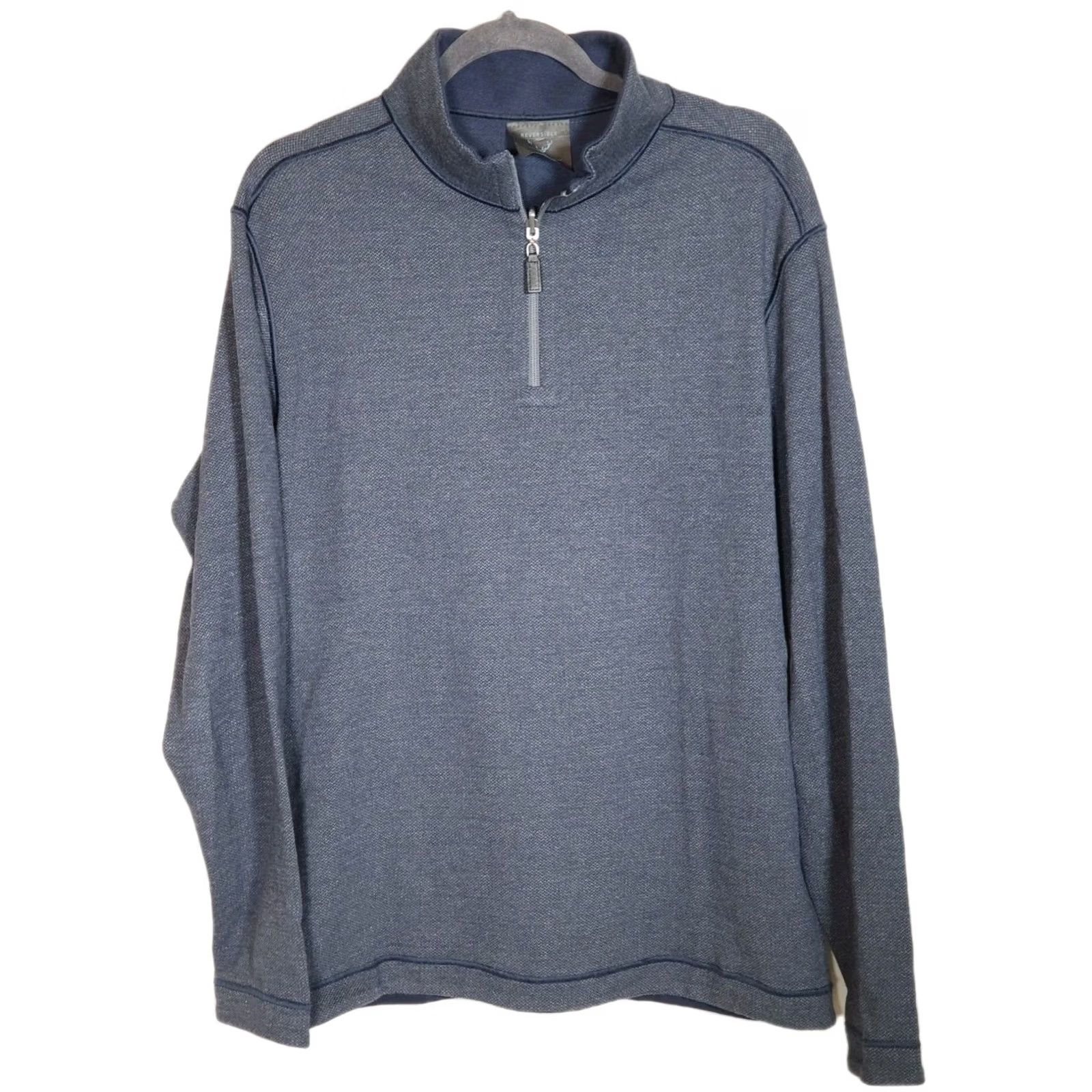 Vintage Nicoby Melange Textured Reversible 1/4 Zip Sweater Pullover Gray / Blue Men's L Shirt Size US L / EU 52-54 / 3 - 2 Thumbnail