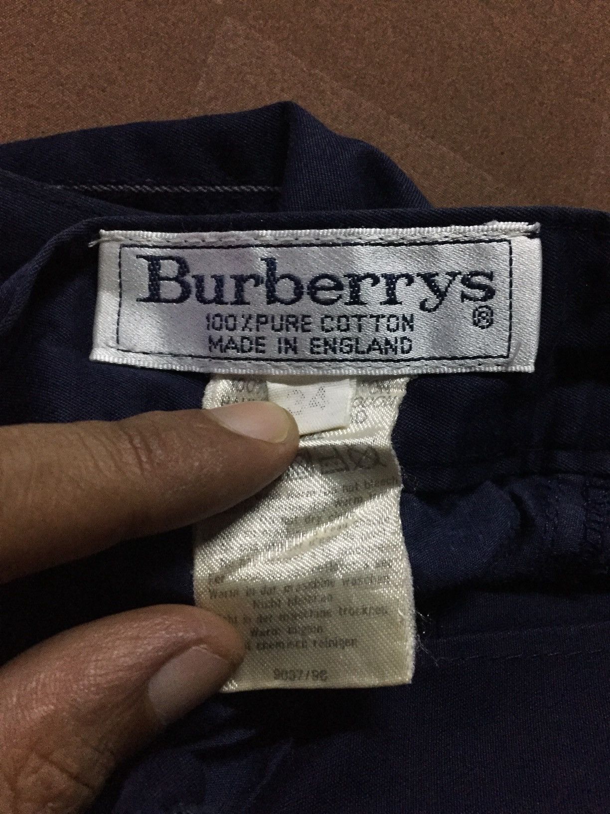 Burberry × Vintage Vintage Burberrys Wide Leg Navy Trousers Size US 33 - 7 Thumbnail
