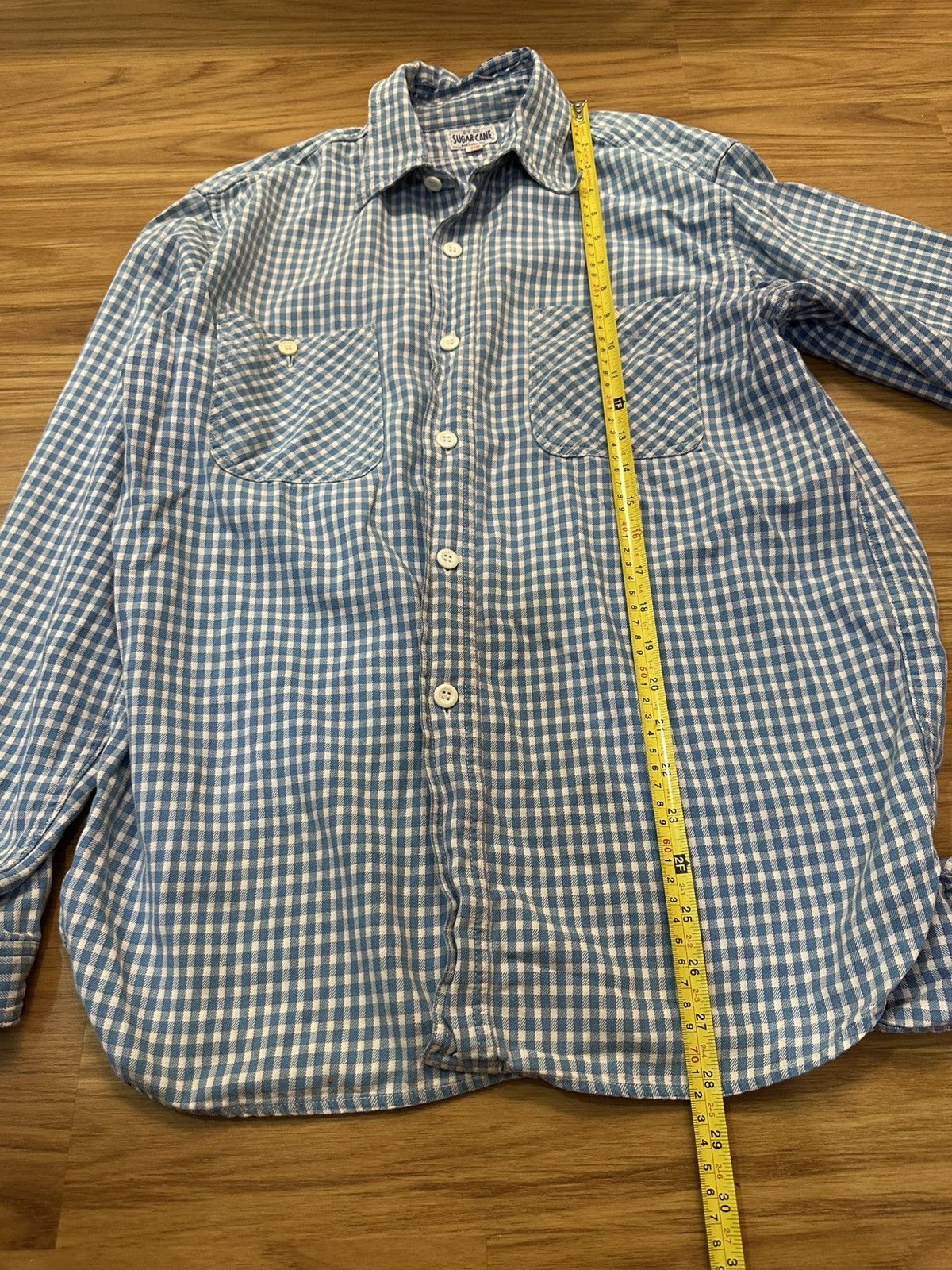 Sugar Cane Vintage Sugar Cane Blue Checkered Double Pocket Button Up Size US M / EU 48-50 / 2 - 16 Thumbnail