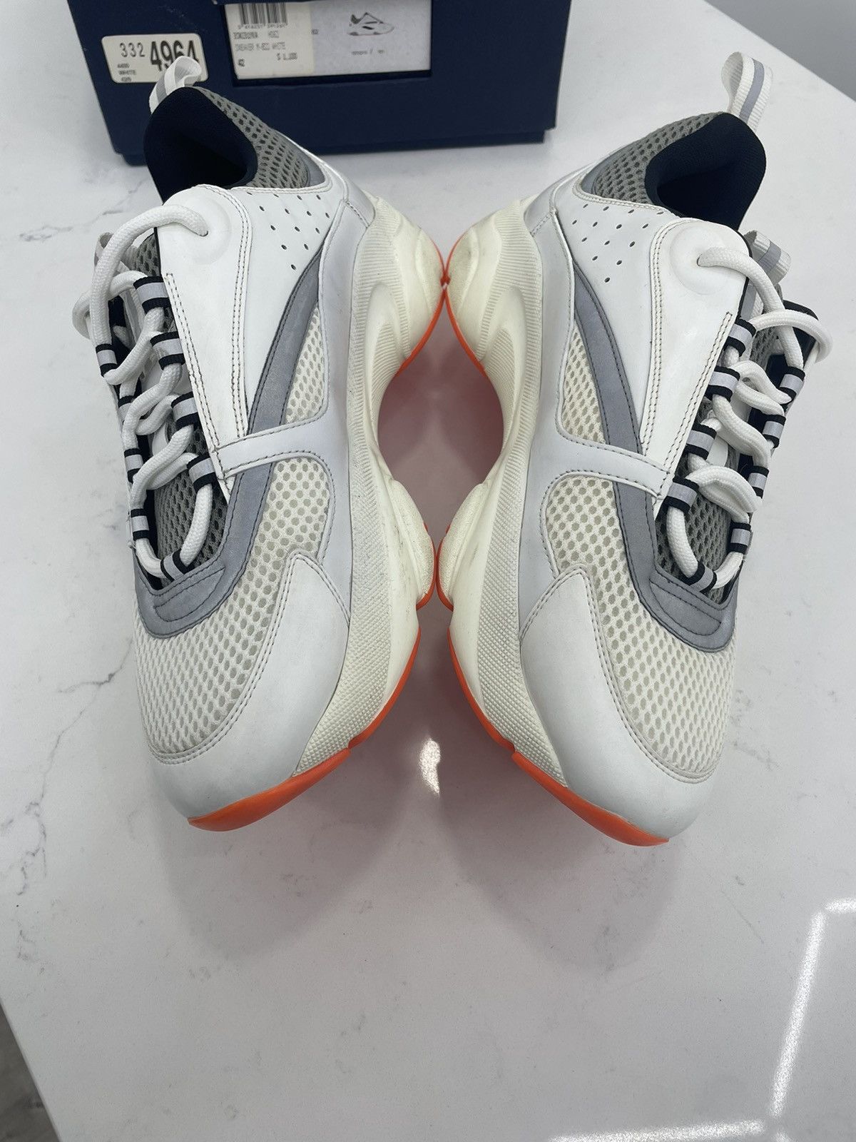 Dior Dior B22 white with orange bottom Size US 9 / EU 42 - 4 Thumbnail
