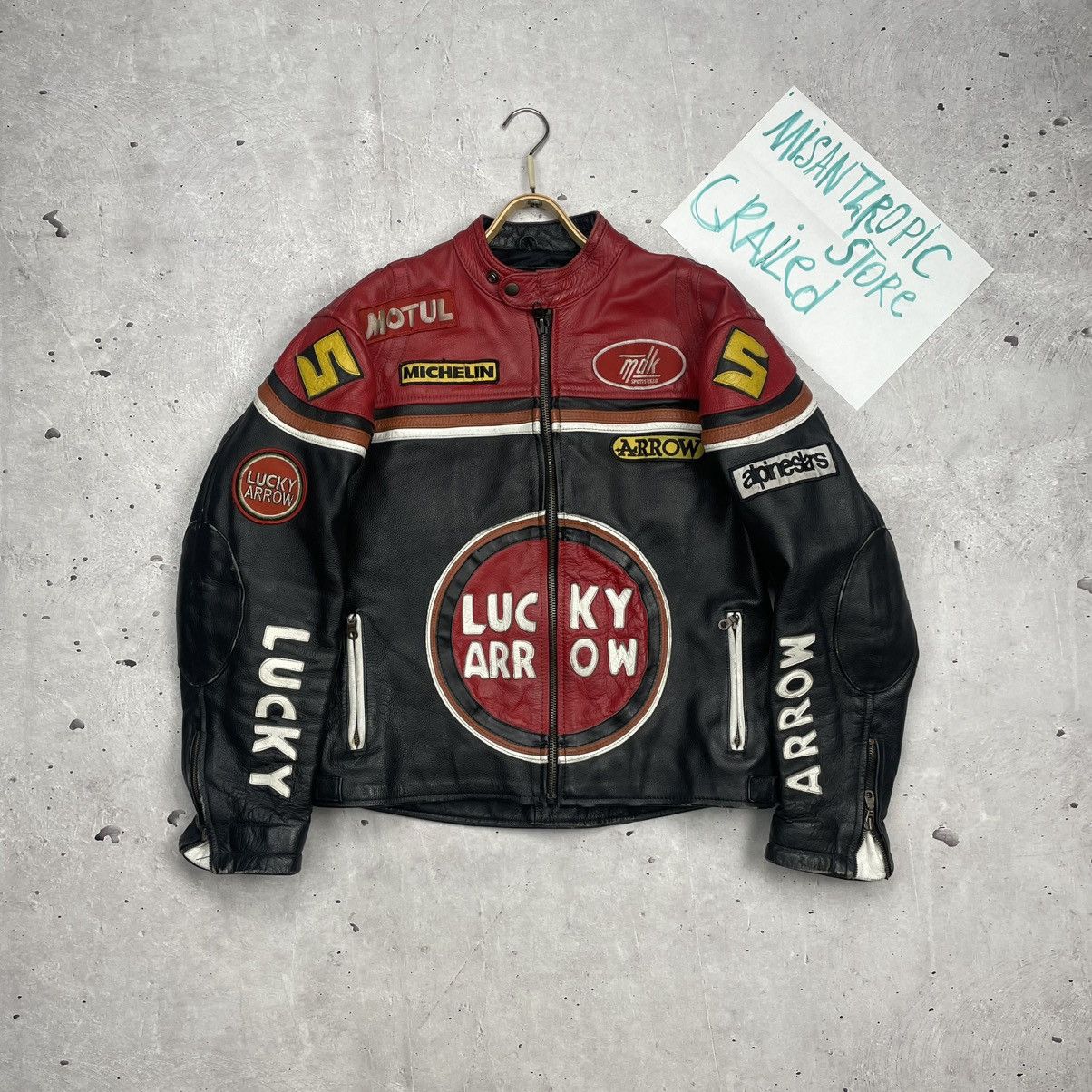 Vintage Vintage Racing Leather Jacket Luxury Arrow y2k Size US L / EU 52-54 / 3 - 1 Thumbnail