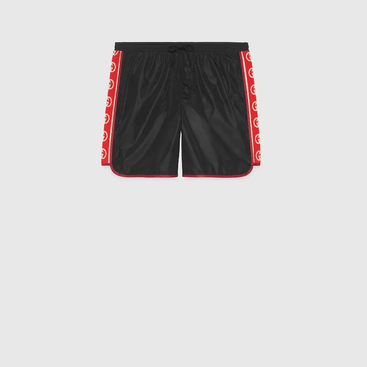 Gucci o1mt1gz0725 Nylon Swim Shorts With Logo Stripe in Black Size US 36 / EU 52 - 1 Thumbnail