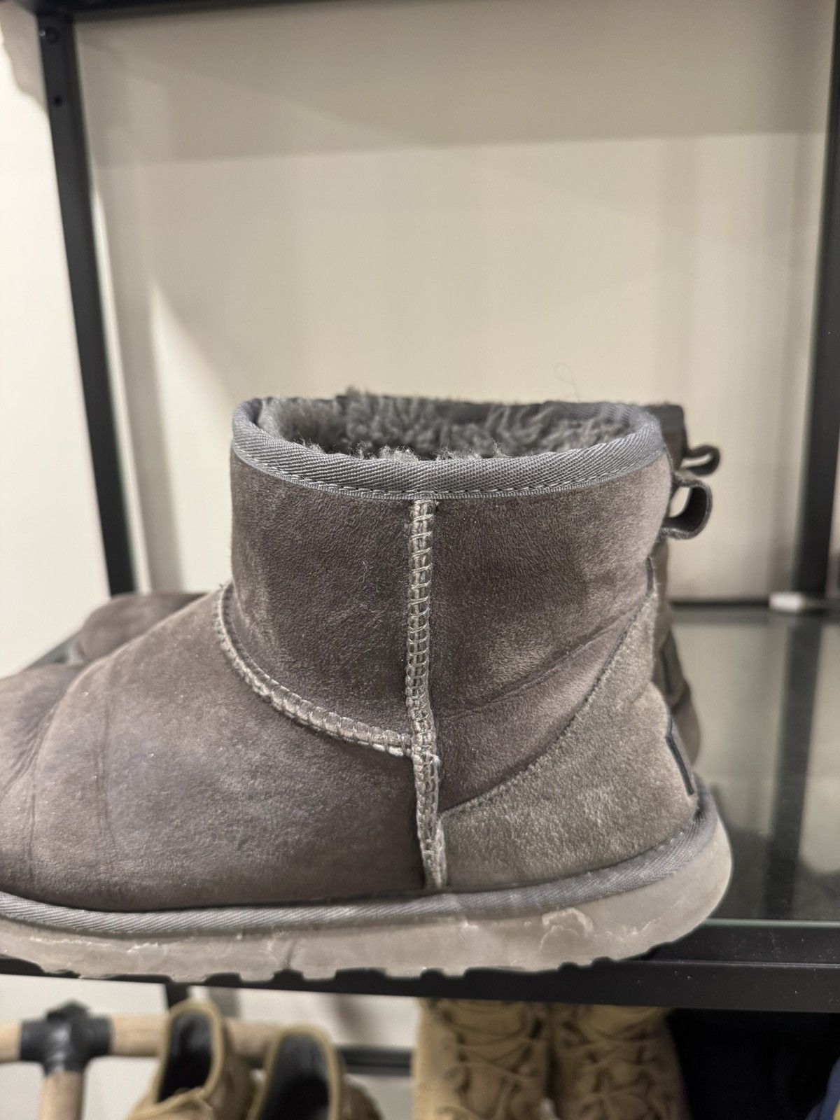 Ugg UGG Grey Boots Mid Sheep Skin Size US 9 / EU 42 - 4 Thumbnail