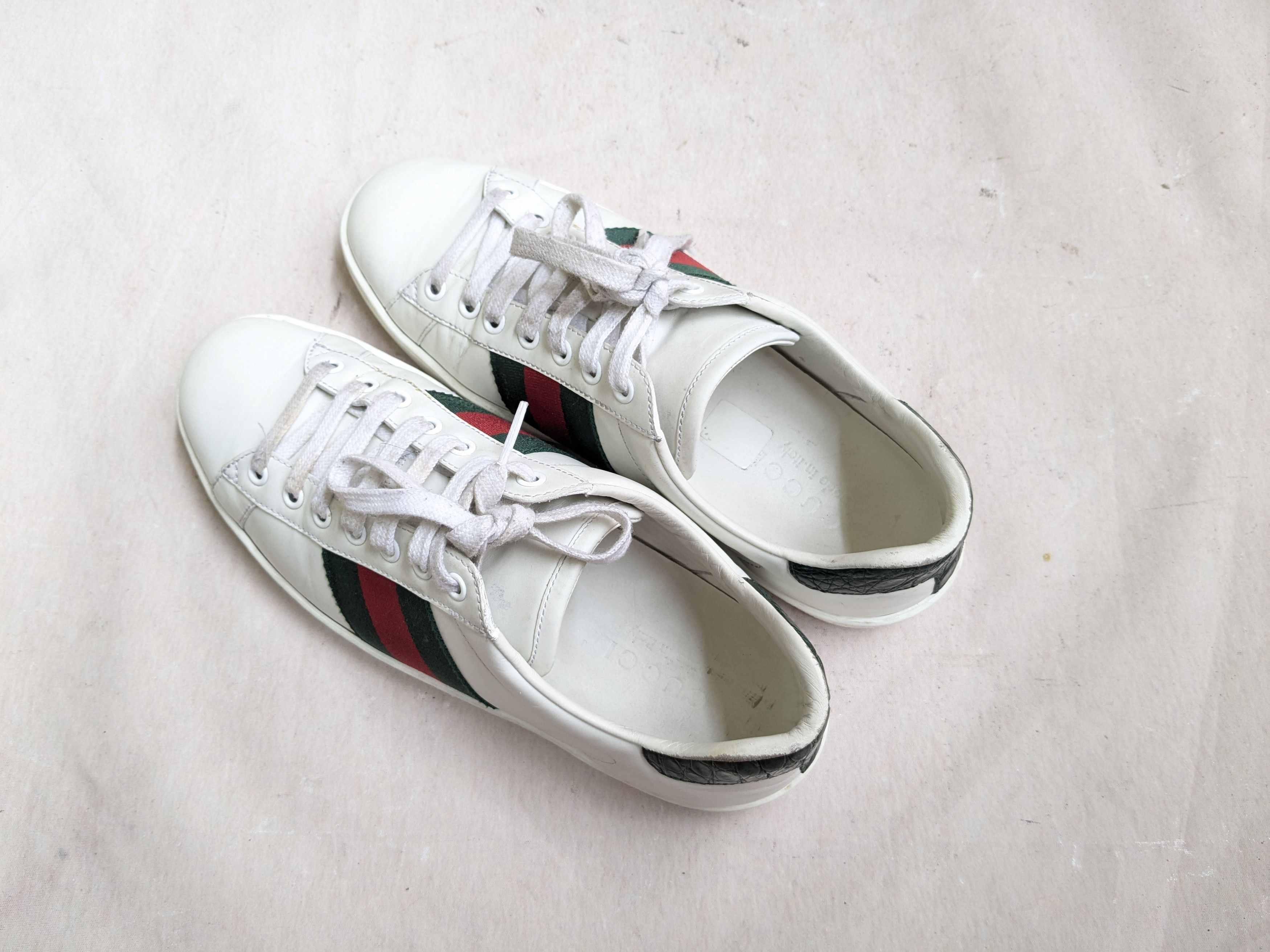 Gucci Gucci Ace Sneakers White Low Tops 7 Leather Size US 7 / EU 40 - 13 Thumbnail
