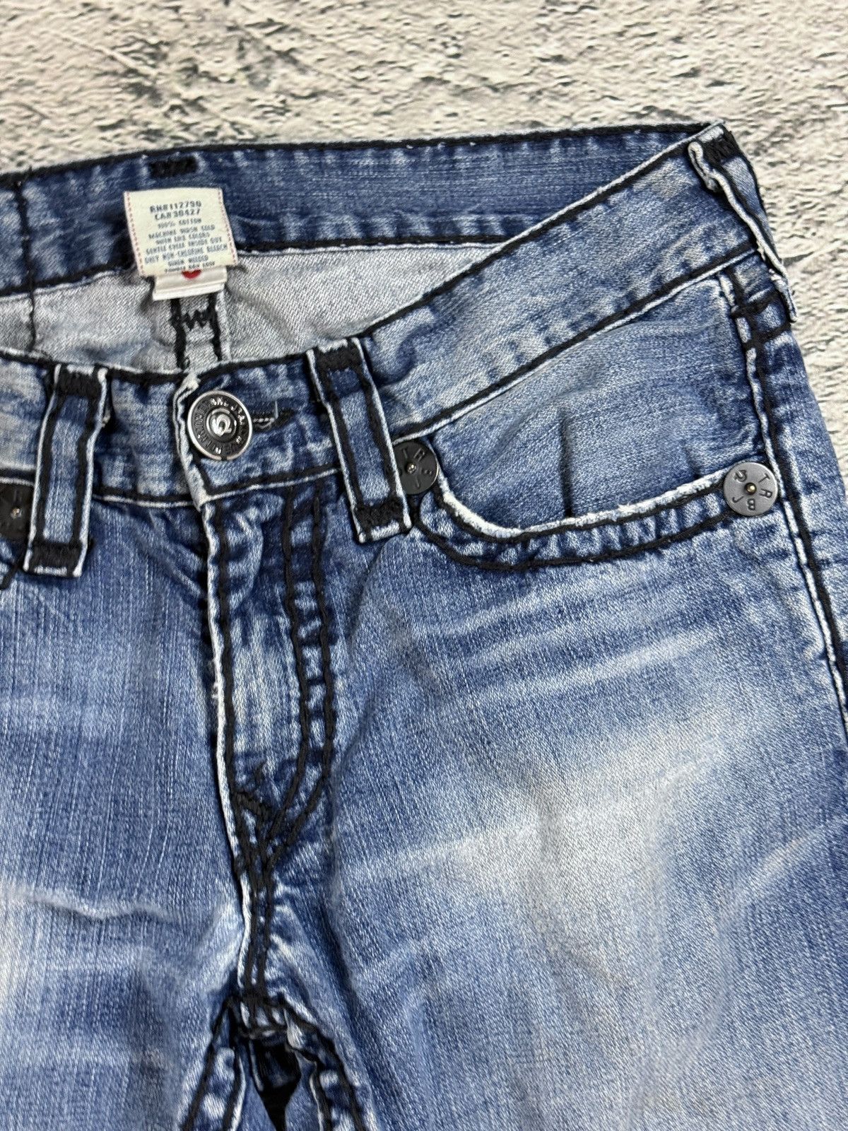True Religion True Religion jeans blue vintage black stitch Bobby Super T Size US 31 - 10 Thumbnail