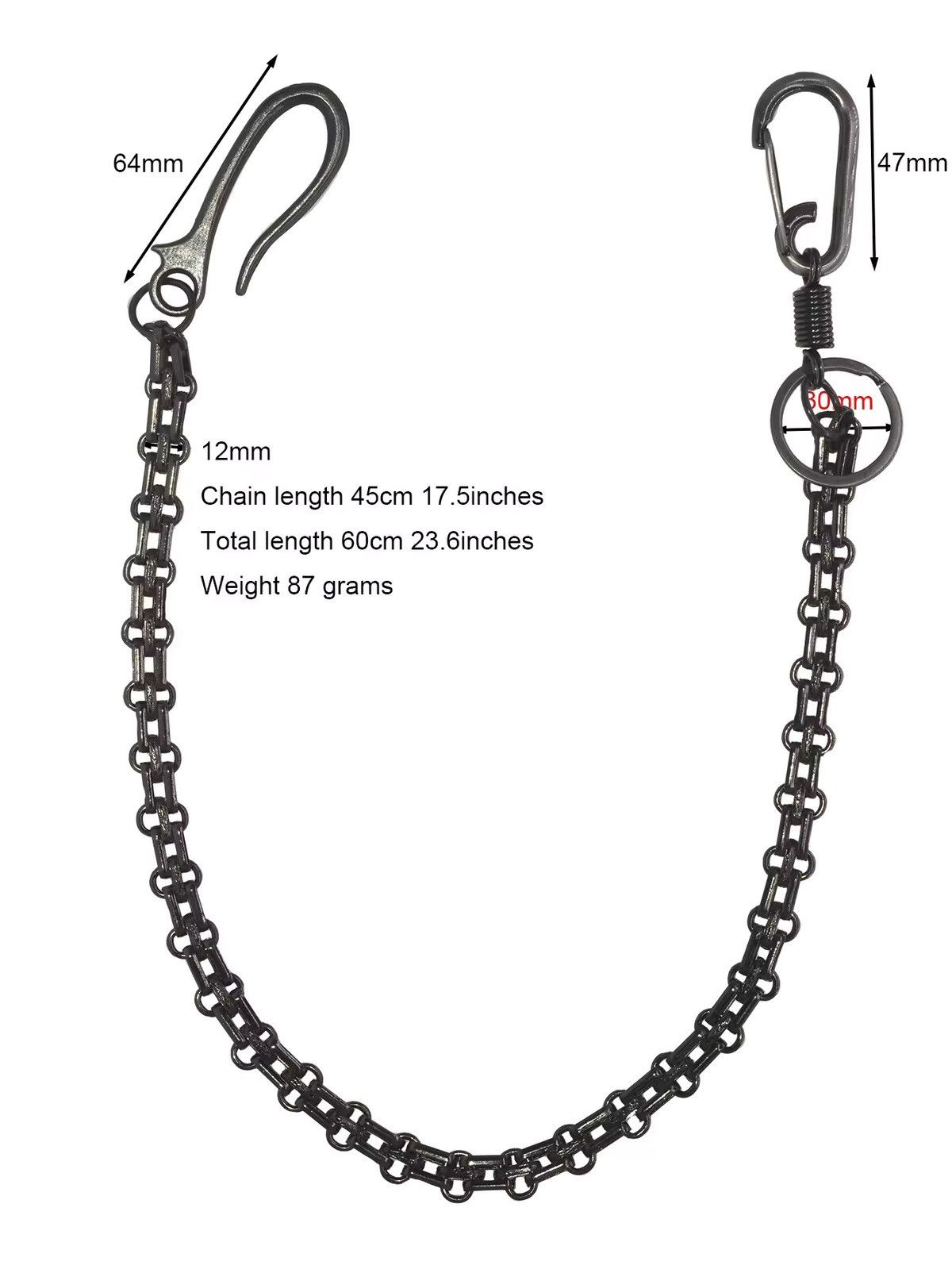 Jewelry Punk Waist Pants Chain Wallet Chain Keychain Size ONE SIZE - 6 Thumbnail