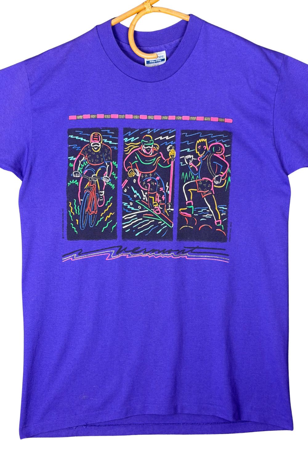 Hanes 80s Neon Sports Graphic Tee Hanes 50/50 Purple Size US L / EU 52-54 / 3 - 5 Thumbnail