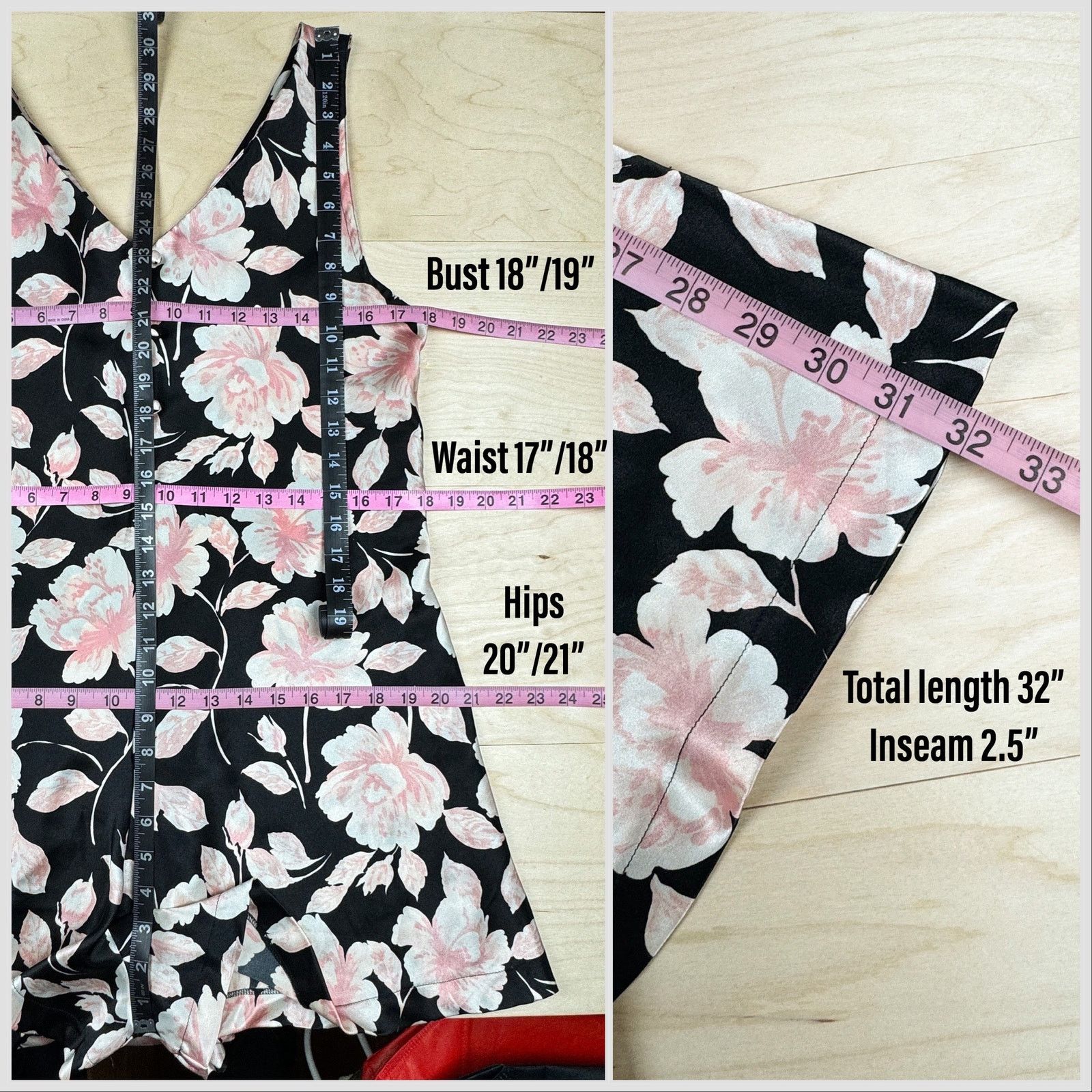 Vintage Vintage Vanity Fair Satin Floral Sleeveless Pajama Romper Size ONE SIZE - 7 Thumbnail
