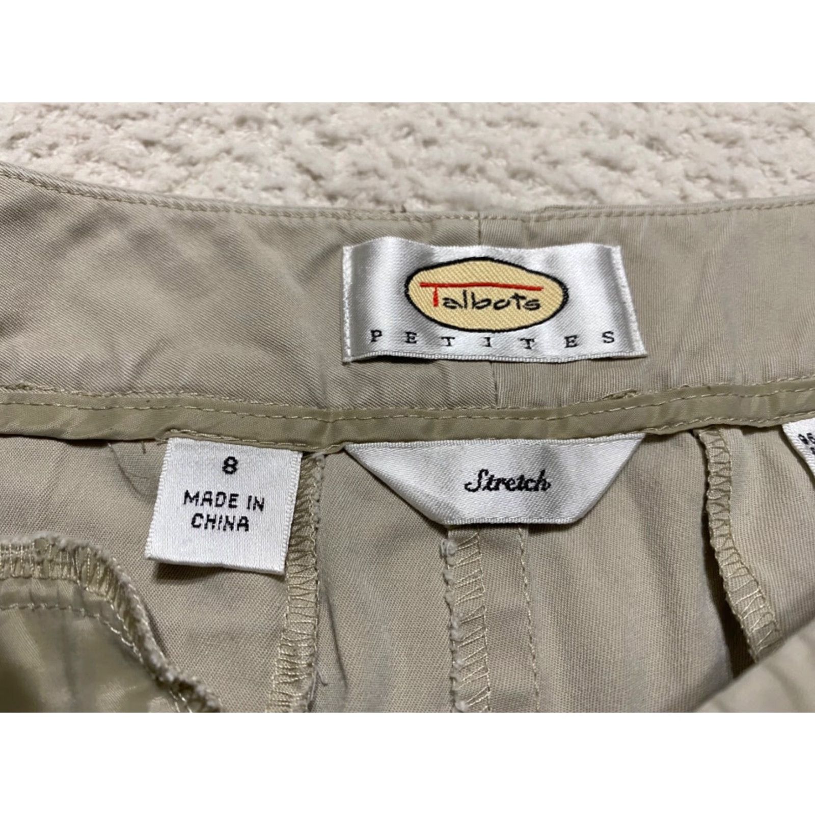 Talbots Talbots Capri Pants Womens 8P Petite Solid Beige Stretch Cotton Mid Rise Capris Casual Pant Pocket Be... Size 28" / US 6 / IT 42 - 7 Thumbnail