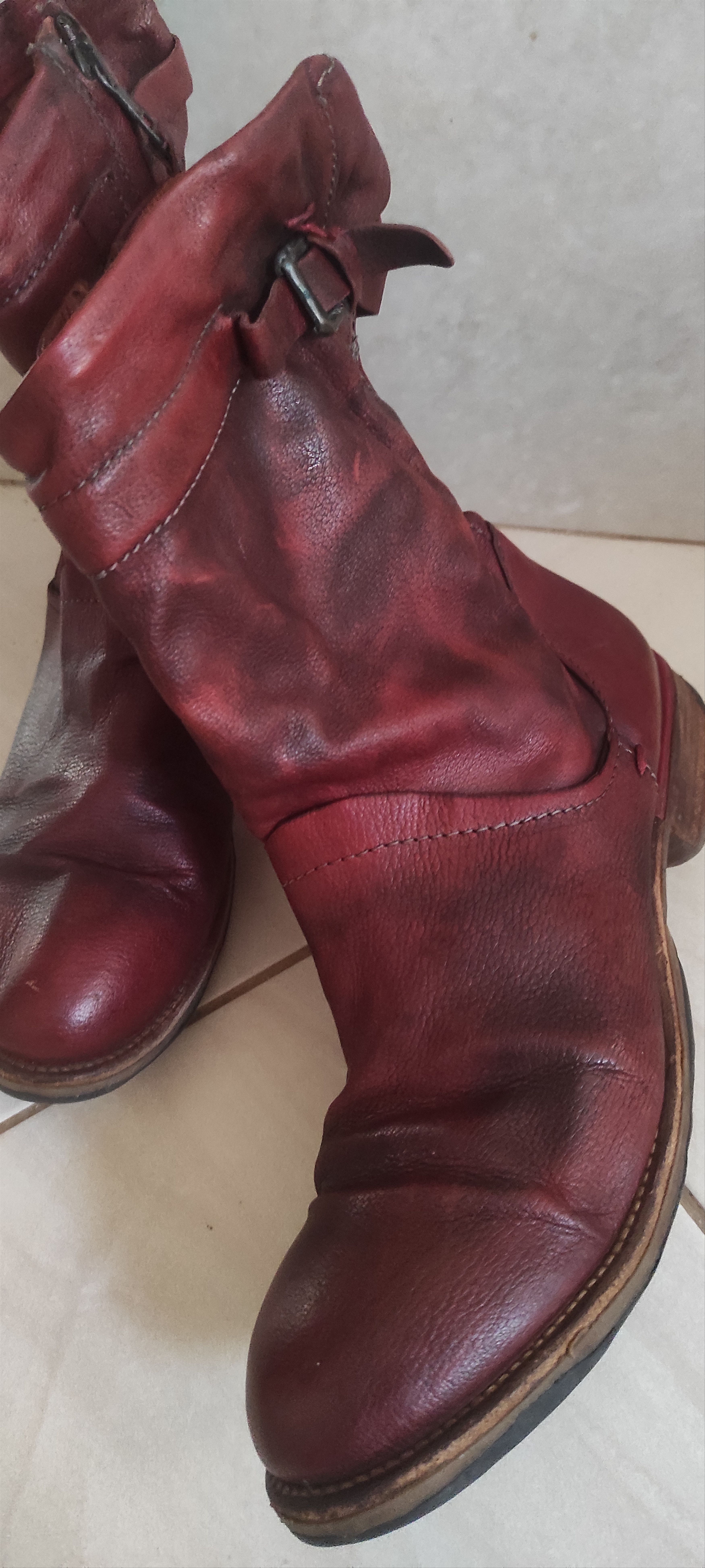 A.S.98 Airstep Ladies Avant-Garde Leather Combat Boots Shoes Size US 10.5 / IT 40.5 - 7 Thumbnail