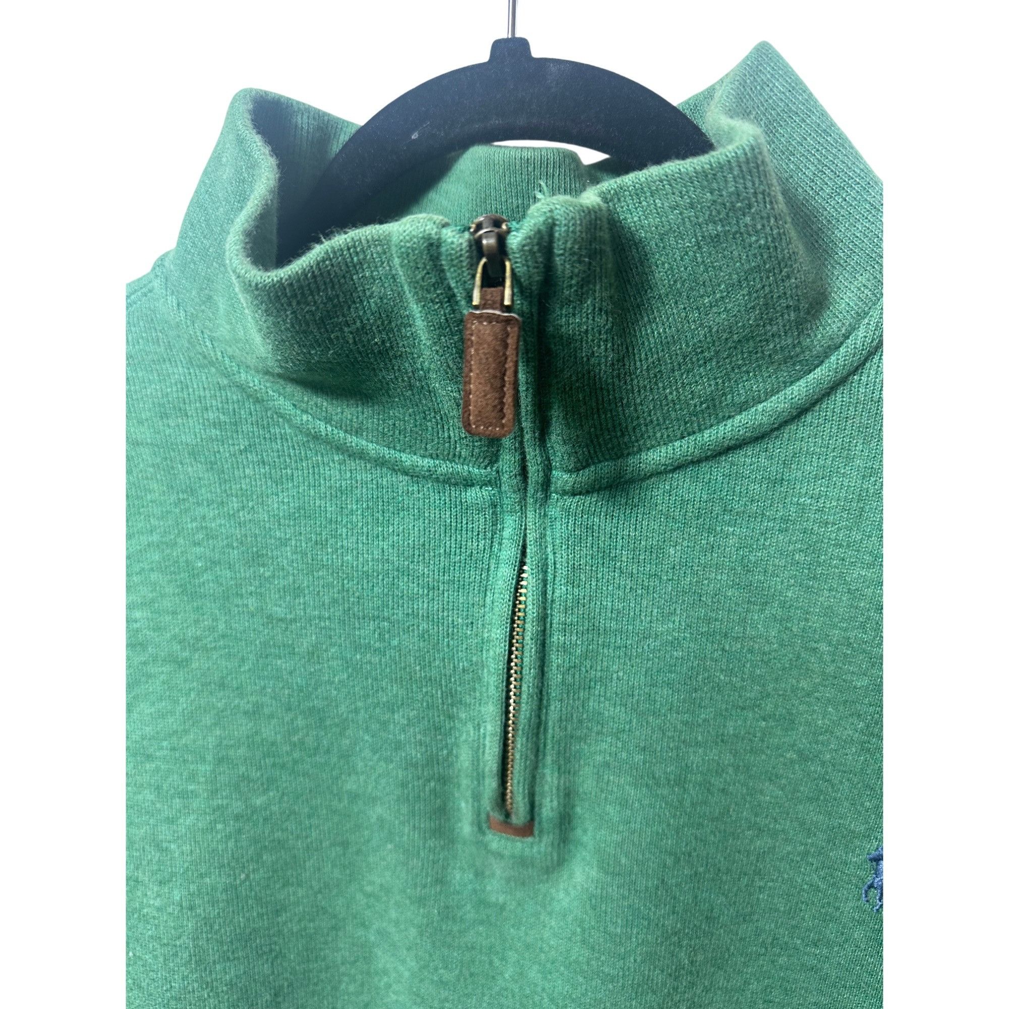 Polo Ralph Lauren Men’s Polo Ralph Lauren Solid Green 1/4 Zip Long Sleeve 100% Size US L / EU 52-54 / 3 - 3 Thumbnail
