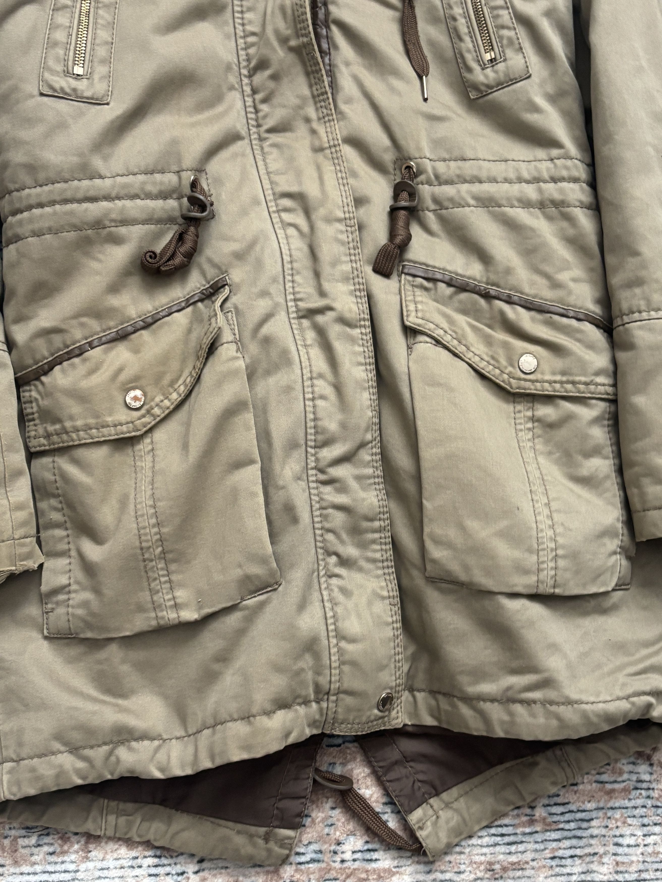 If Six Was Nine Vintage Khaki Parka Jacket Fur Hood Military Style Size XS Size XS / US 0-2 / IT 36-38 - 6 Thumbnail