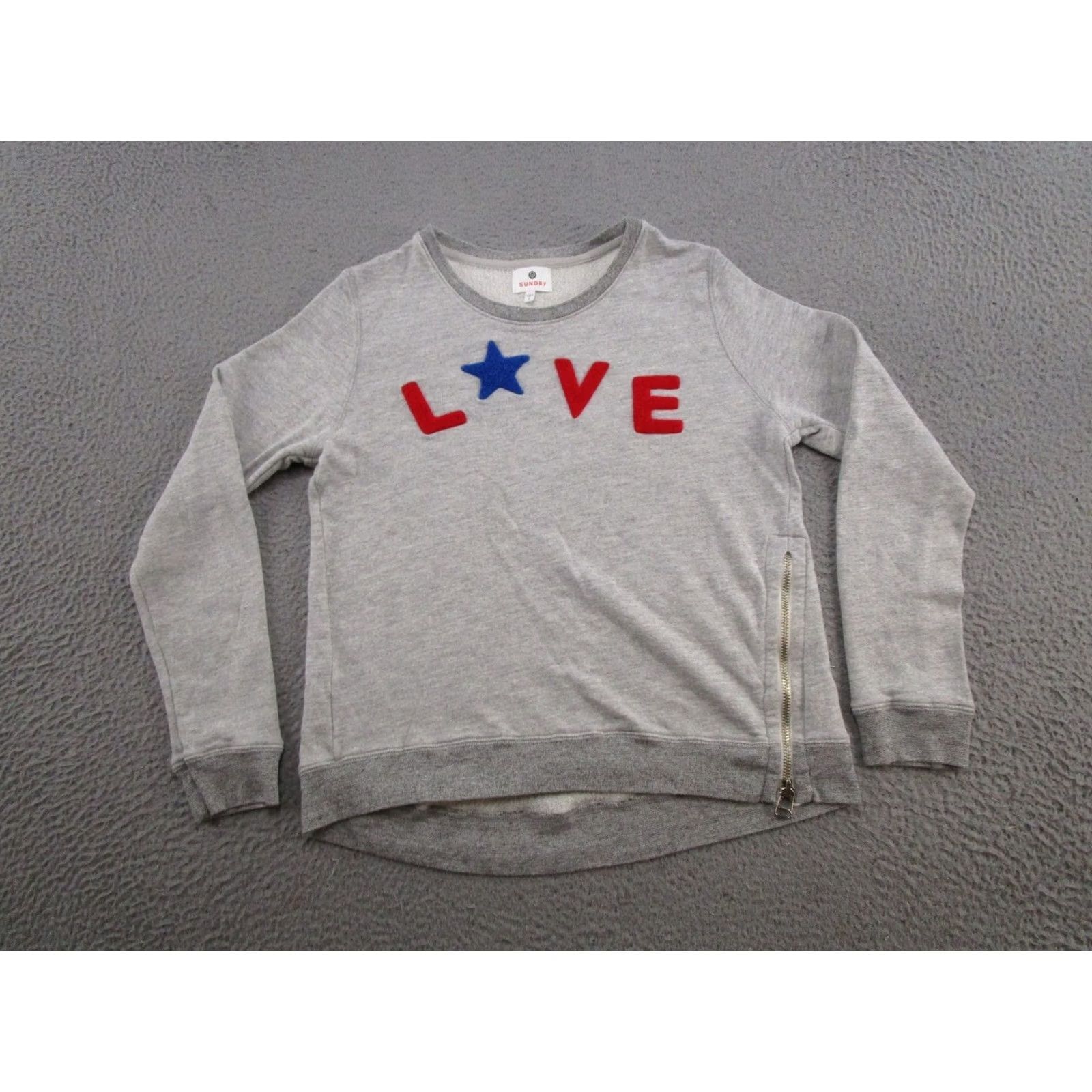 Sundry Sundry Sweatshirt Women's S Gray Love Heart Pullover Crew Neck USA Made Size S / US 4 / IT 40 - 2 Thumbnail