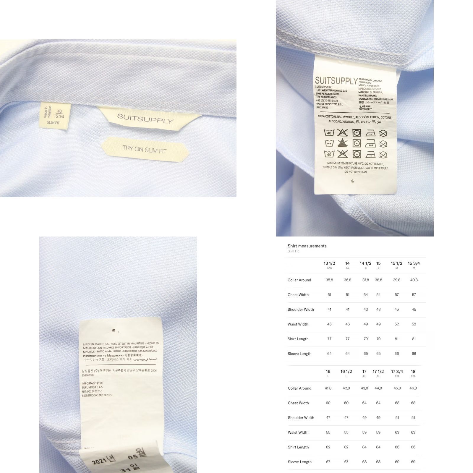 Suitsupply Suitsupply Try On Slim Fit Formal Shirt Men's 40 / 15 3/4 Patterned Blue Shirt Slim Fit Men 40 / 15 3/4 Patterned Blue Size 40R - 8 Thumbnail