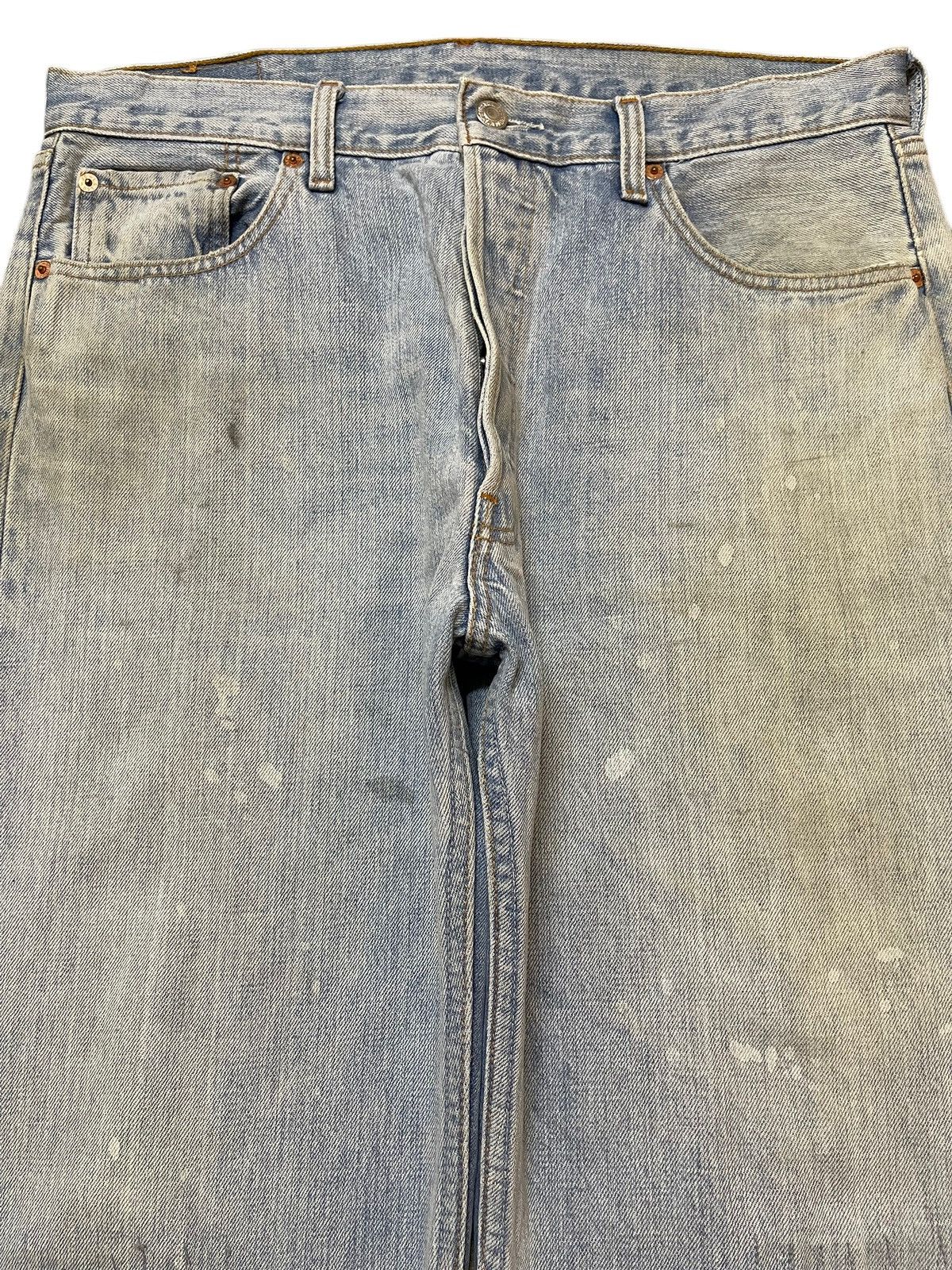 Levi's Vintage 90s Levis 501 Mud Wash Faded Distress Wide Leg Baggy Size US 34 / EU 50 - 3 Thumbnail