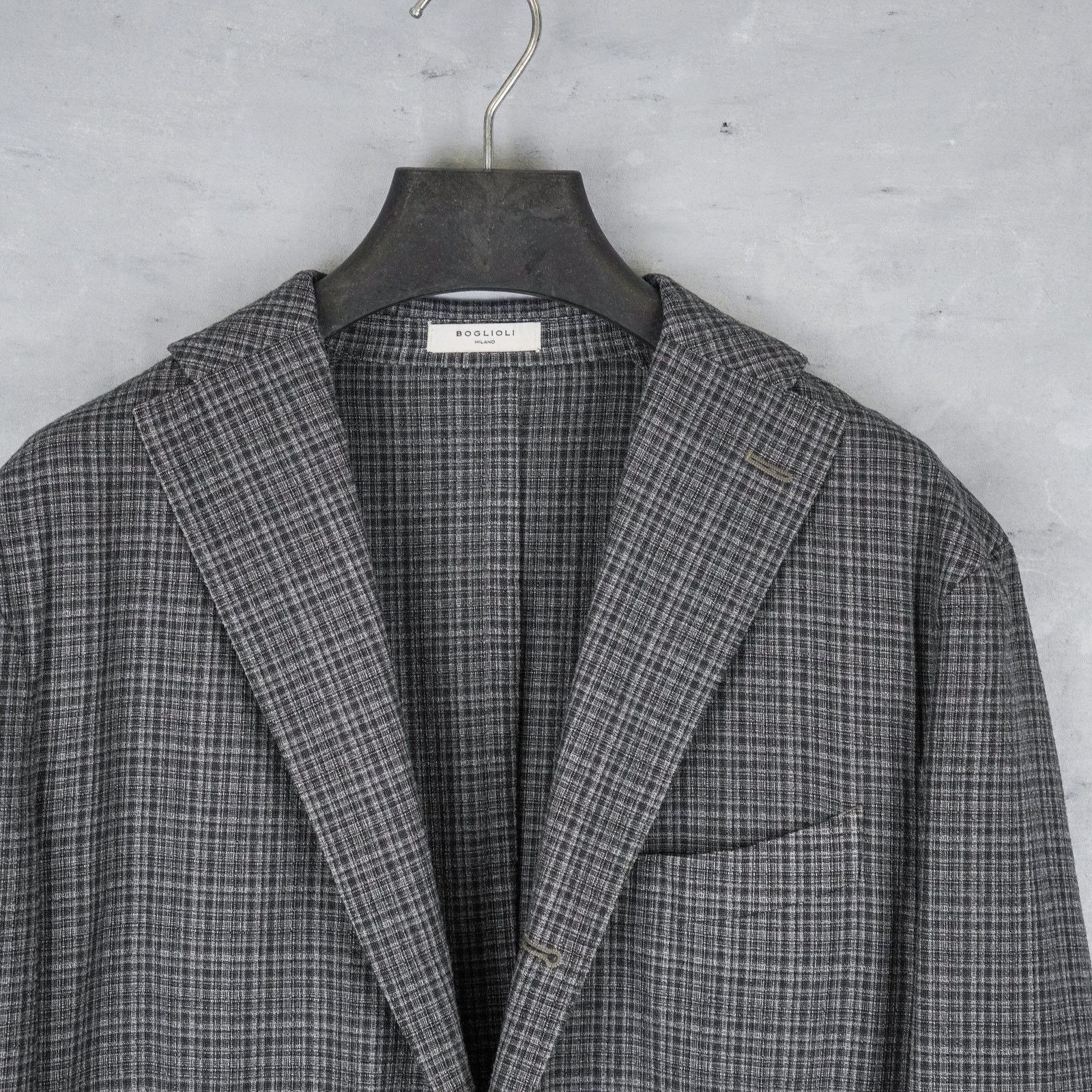 Boglioli Boglioli gray check wool silk lightweight blazer k jacket Size US M / EU 48-50 / 2 - 4 Thumbnail