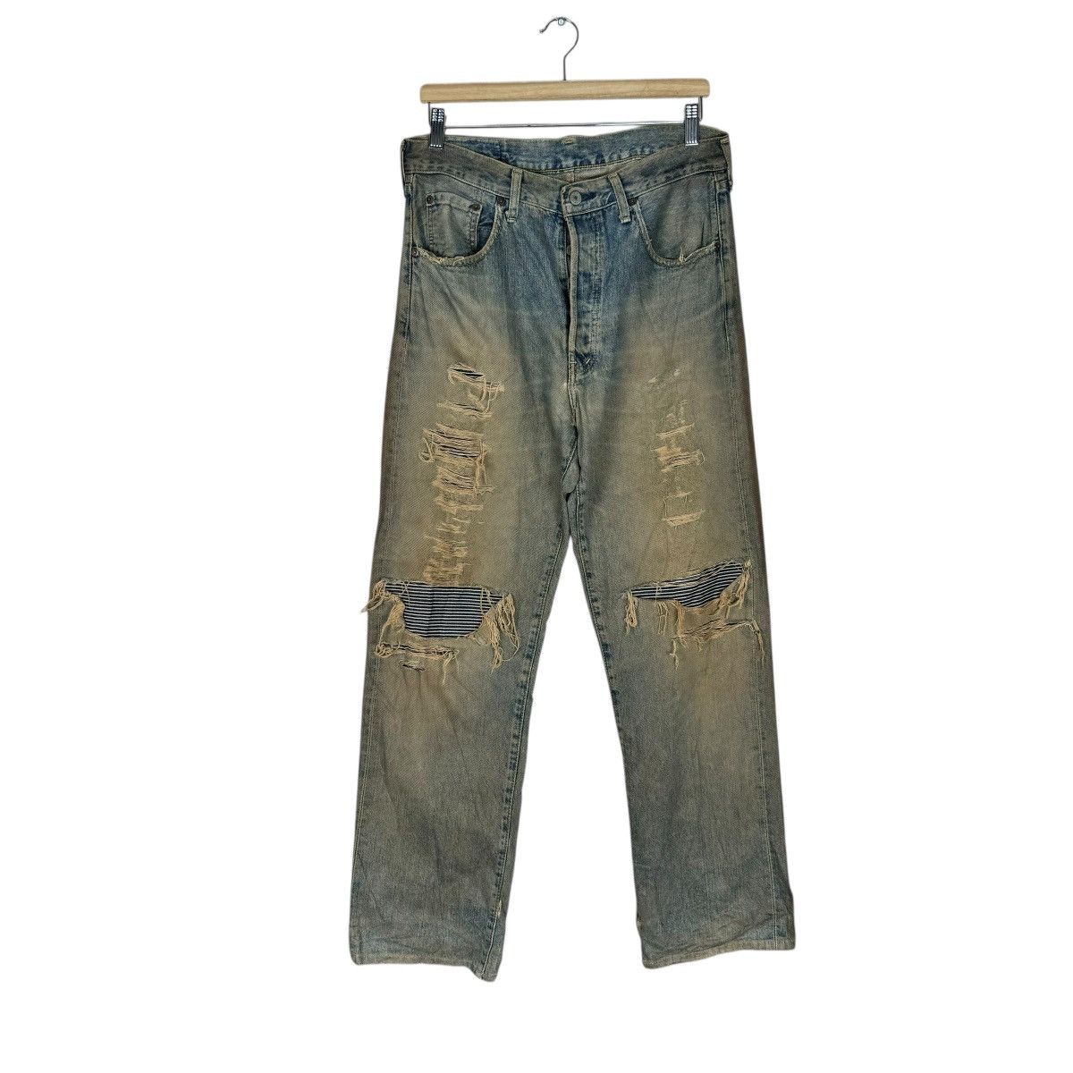 Levi's ☀️LEVI’S 503 BIG E J22 PATCHWORK DENIM JEANS PANTS Size US 32 / EU 48 - 3 Thumbnail