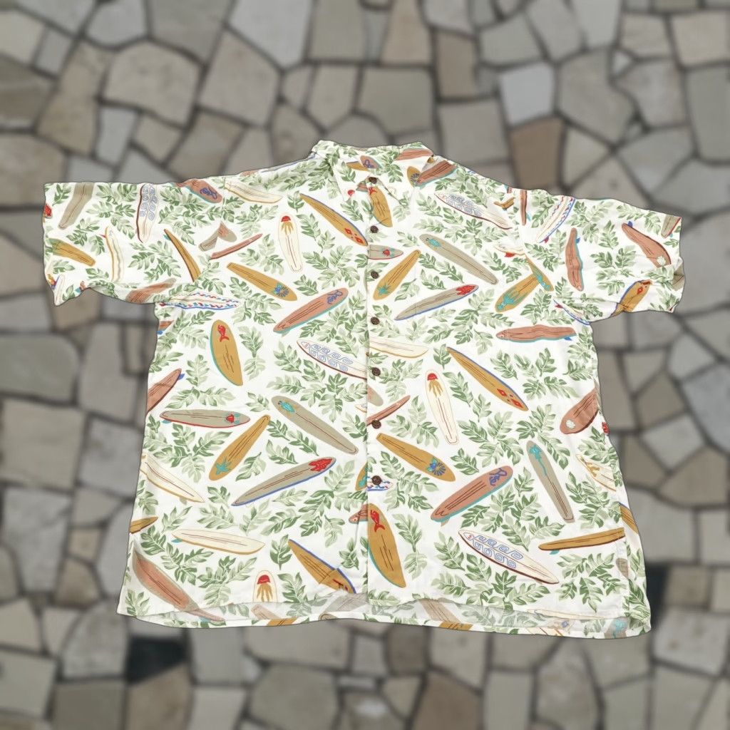 Reyn Spooner VINTAGE Reyn Spooner Shirt Mens Medium White Hawaiian Surfboards Aloha Camp Graphic Print Rayon Lightweight Casual Size US M / EU 48-50 / 2 - 1 Thumbnail
