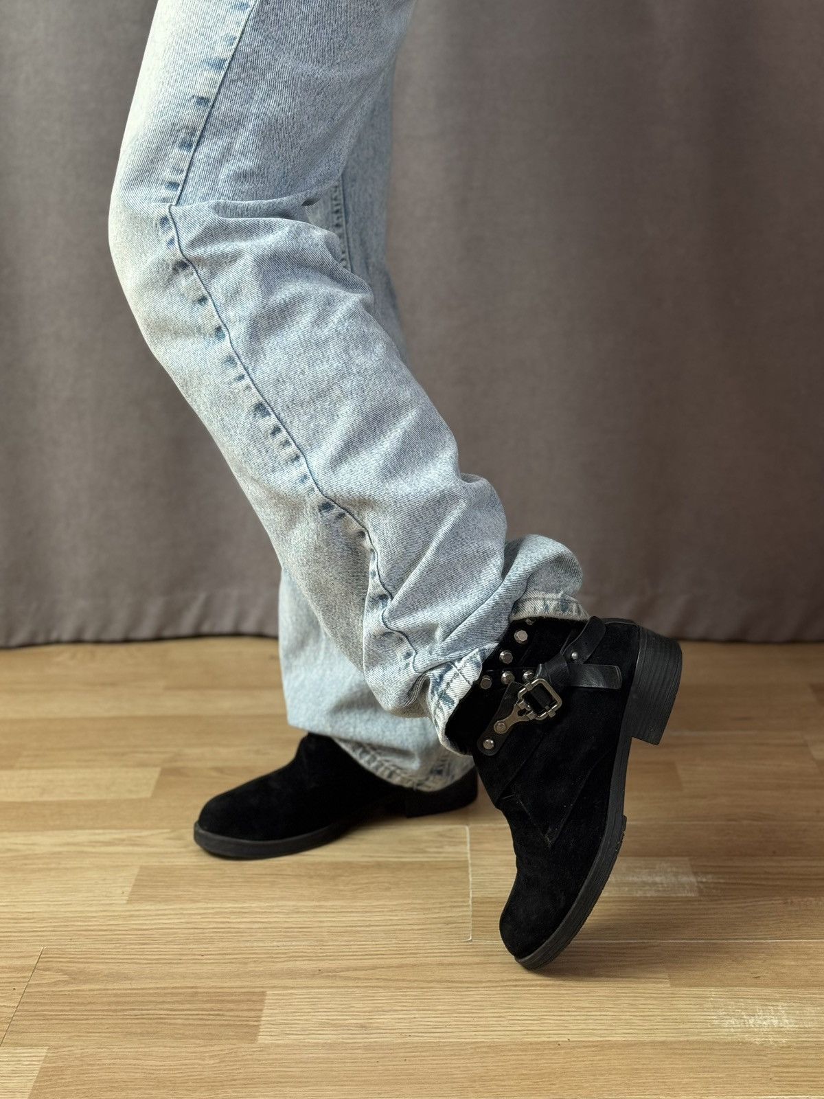 Hedi Slimane Vintage Leather Boots Y2k AS 98 Avantgarde Ankle Suede Size US 8 / IT 38 - 2 Thumbnail