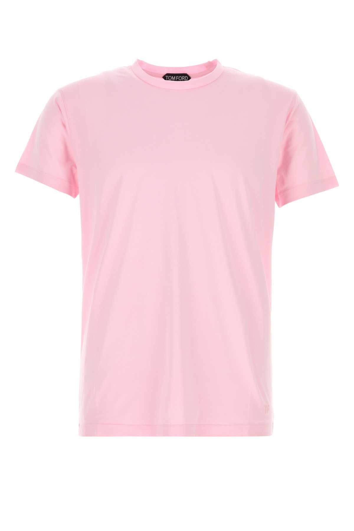 Tom Ford Pink Cotton Blend T-Shirt Size US XL / EU 56 / 4 - 1 Thumbnail