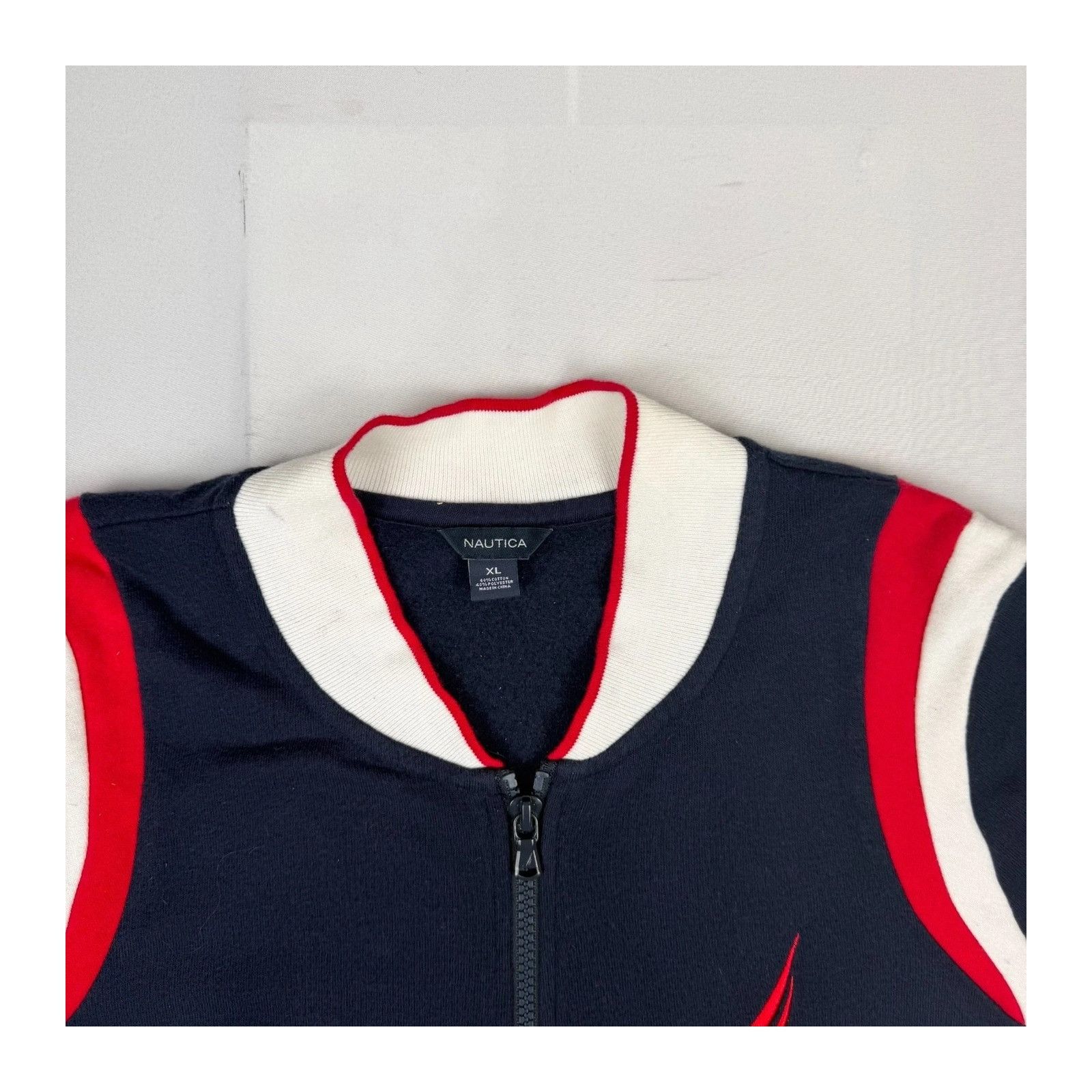 Nautica Nautica Women's XL Full Zip Track Jacket Navy White Red Stri Size US XL / EU 56 / 4 - 4 Thumbnail