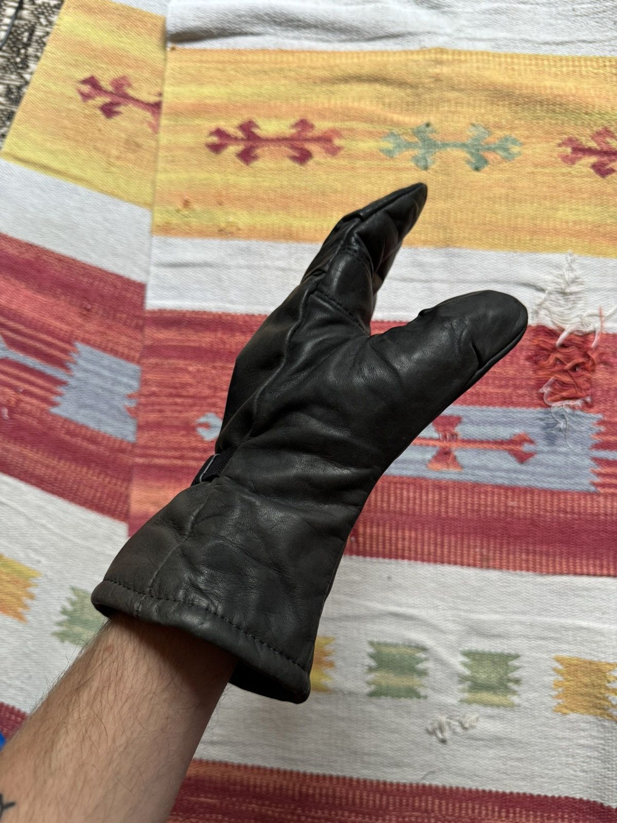 Genuine Leather Vintage Intermediate Cold / Wet US Army Leather Gloves Size ONE SIZE - 5 Thumbnail