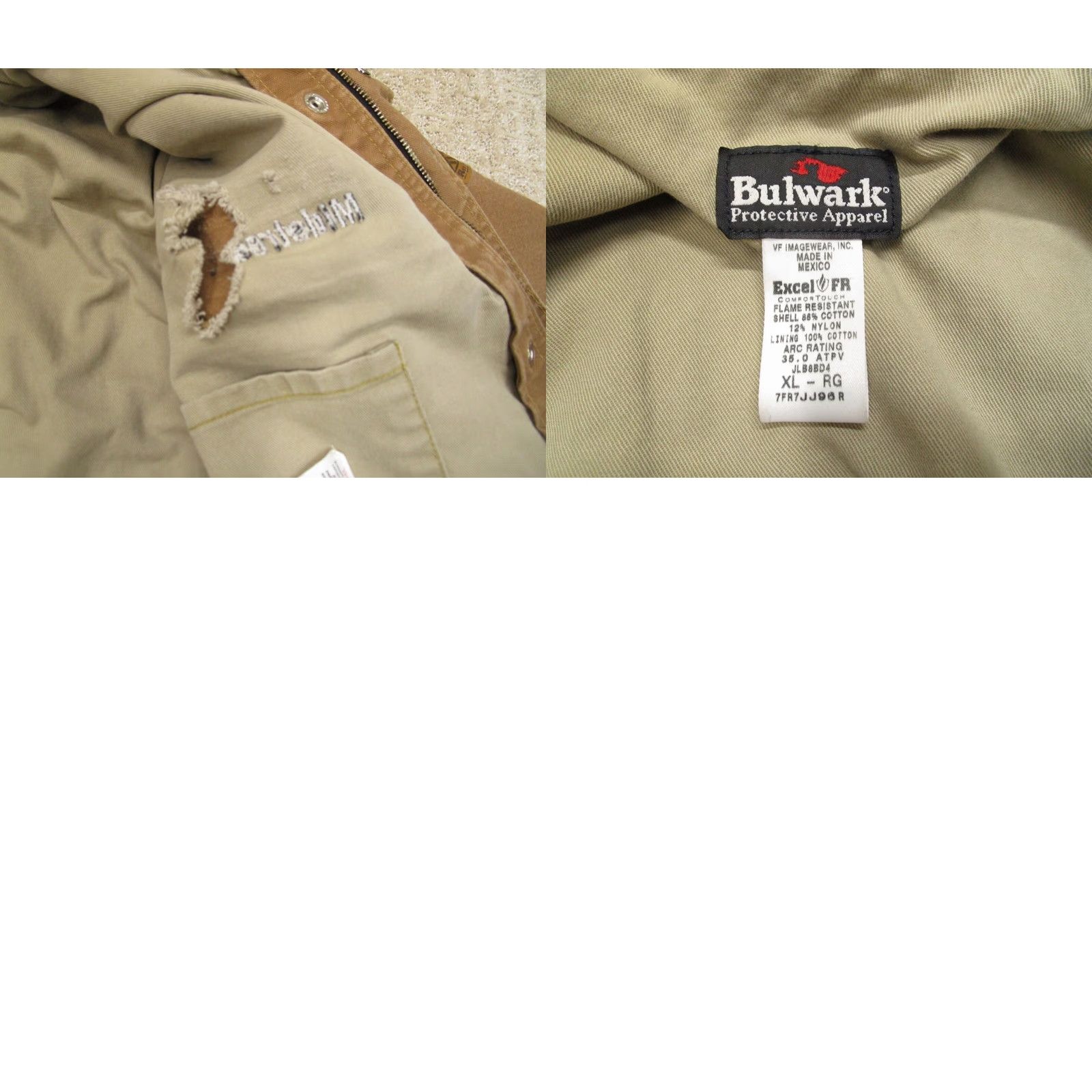 Vintage Bulwark Jacket Men XL Brown FR Bomber Jacket (Heavy Duty, Fire Resistant, Wind-Resistant) Size US XL / EU 56 / 4 - 8 Thumbnail