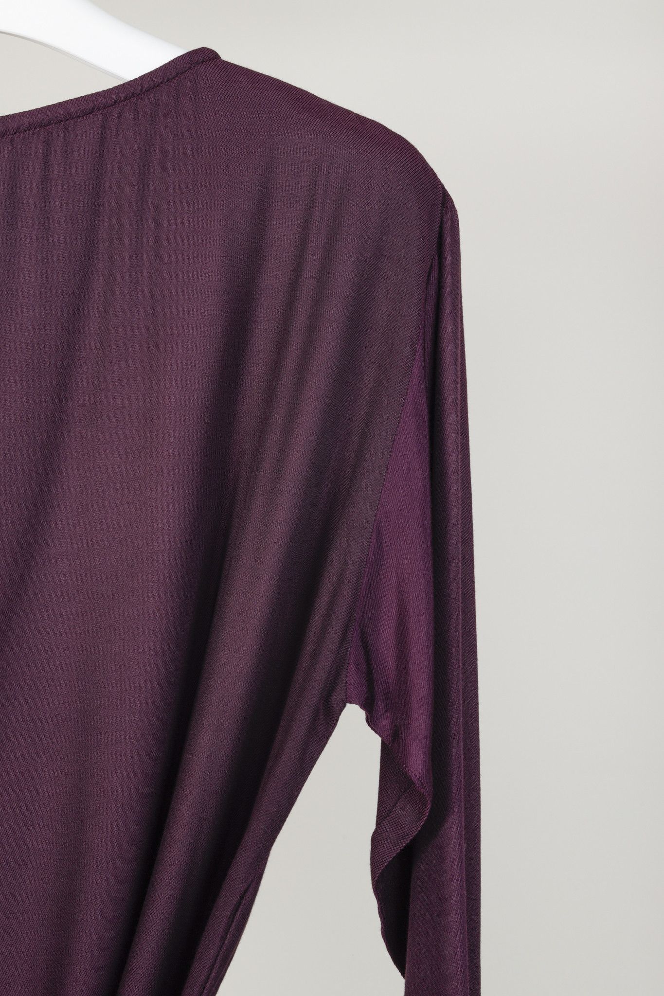 Ann Demeulemeester Ann Demeulemeester Eggplant Long-Sleeve Wrap-Skirt Dress Size XL / US 12-14 / IT 48-50 - 5 Thumbnail