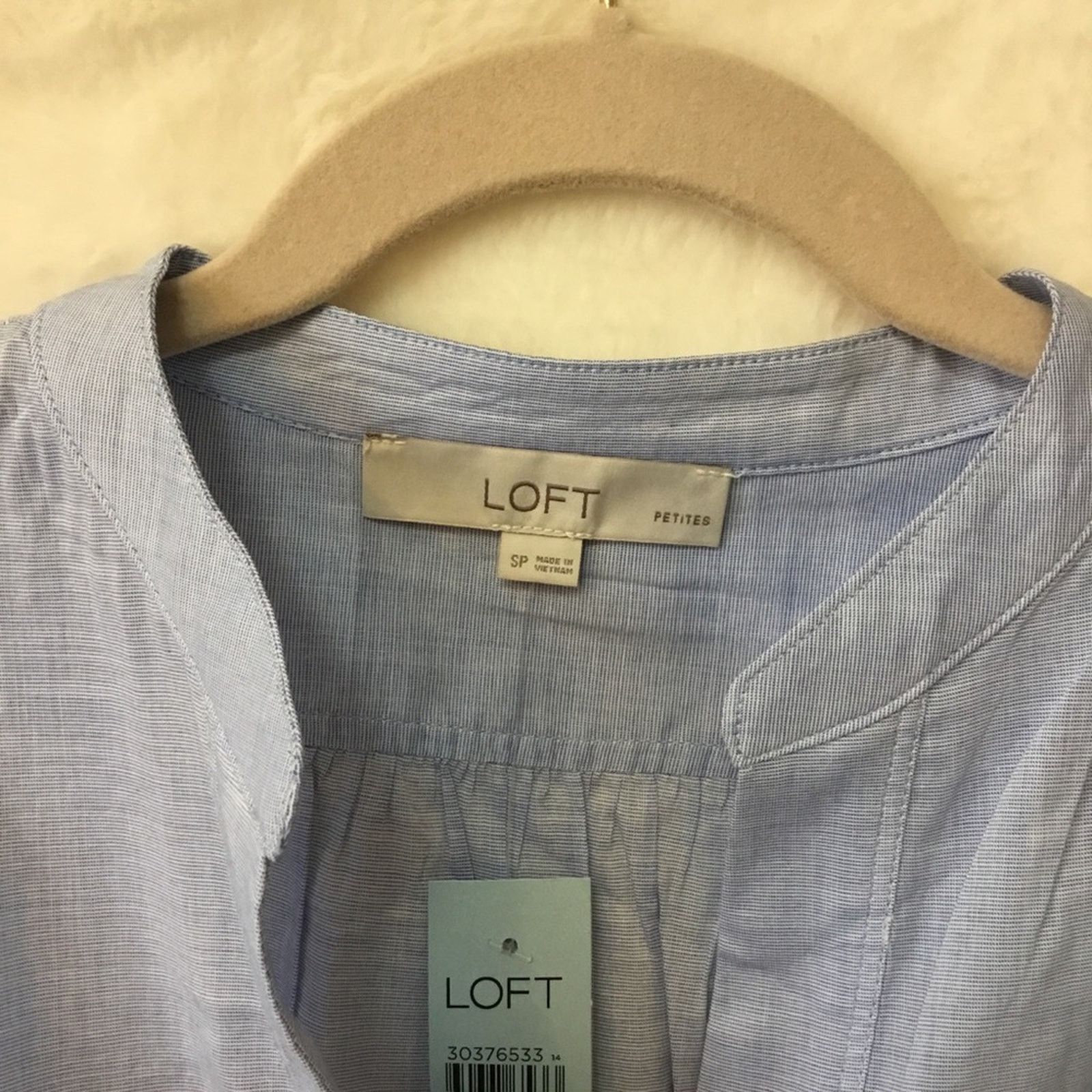 Loft Loft Blue Pintucked Pleated Tunic Shirt Size S / US 4 / IT 40 - 2 Thumbnail