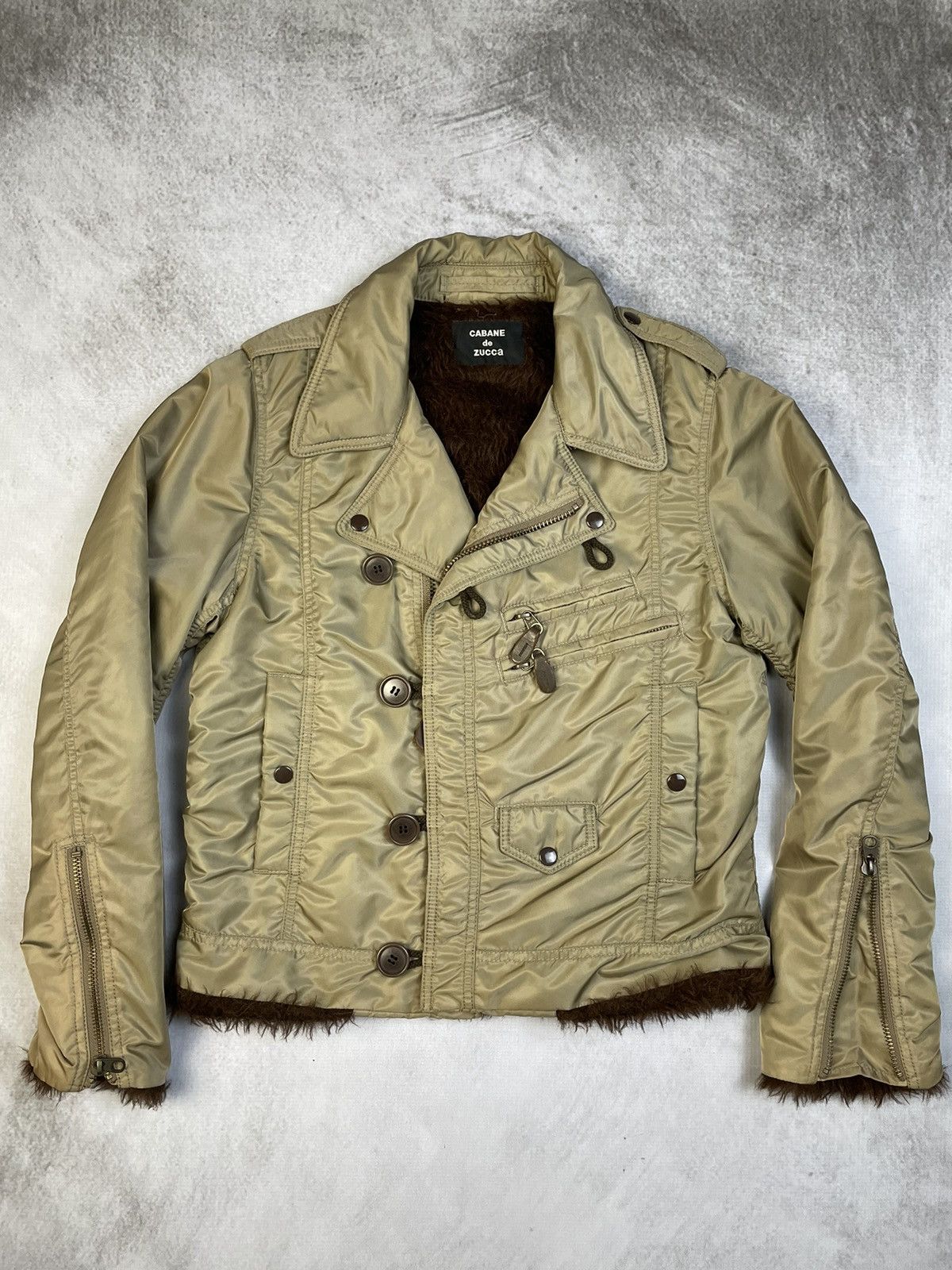 CABANE de ZUCCa AW05 Alpaca Fur Lined Rider Jacket Size US S / EU 44-46 / 1 - 1 Thumbnail