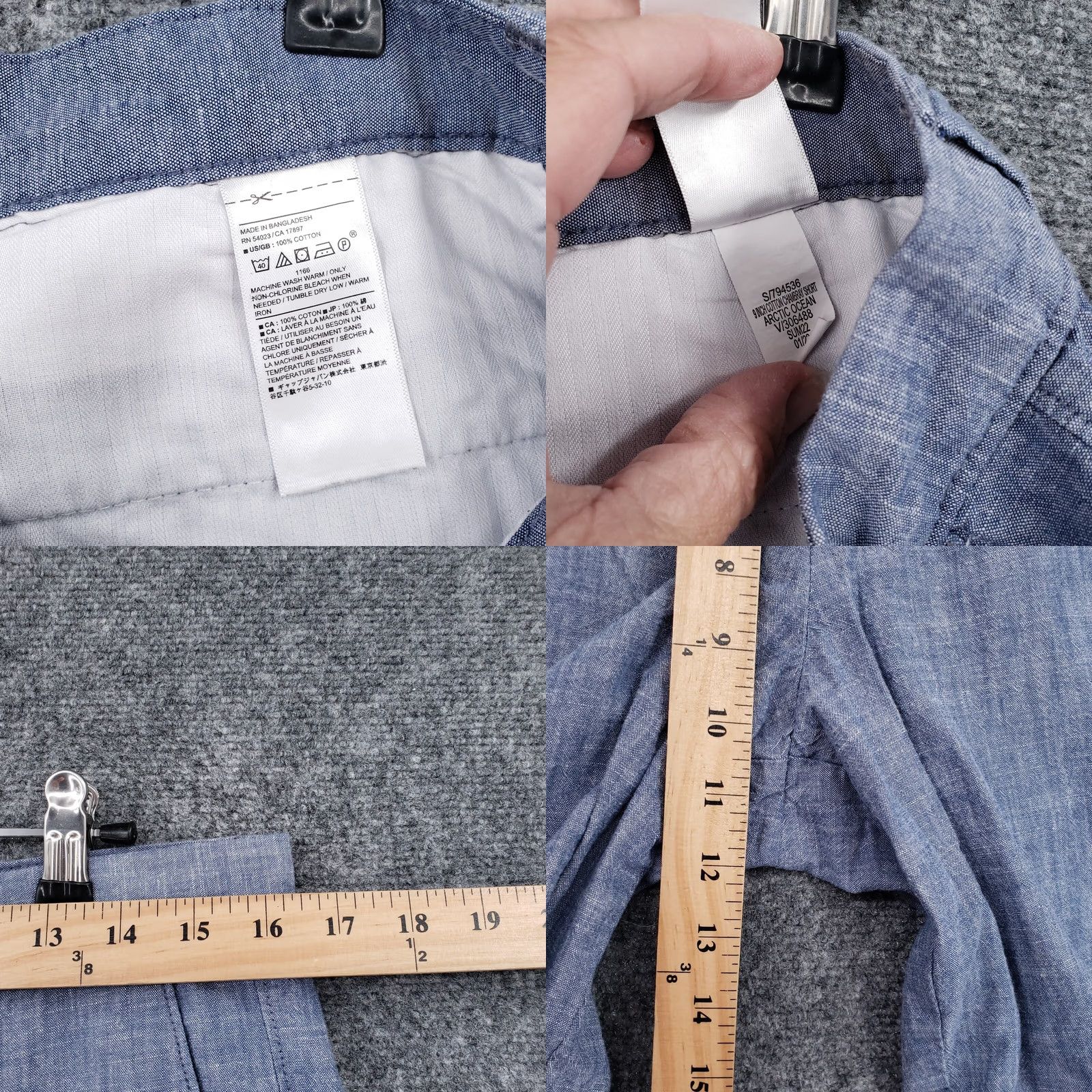 Banana Republic Banana Republic Blue Chino Shorts Mens 30 Mid Rise Lightweight Chambray Casual Travel Size US 30 / EU 46 - 8 Thumbnail