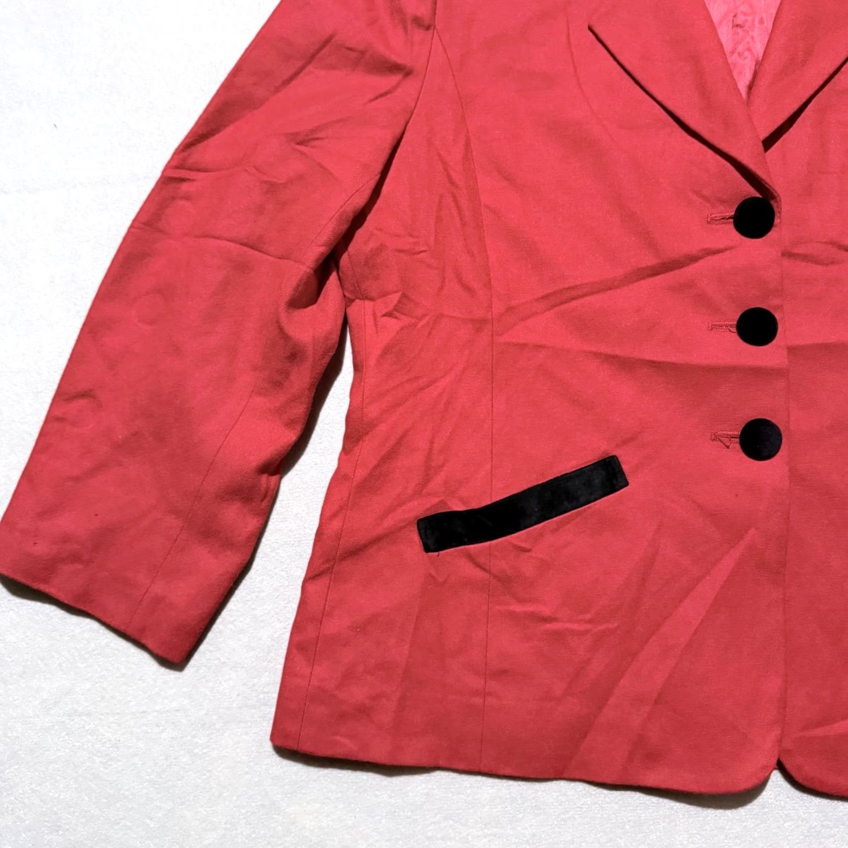 Pendleton VINTAGE Pendleton Blazer Women Red Wool 3-Button Jacket Large L USA Made Velvet Black Velvet Accent Button Size L / US 10 / IT 46 - 7 Thumbnail
