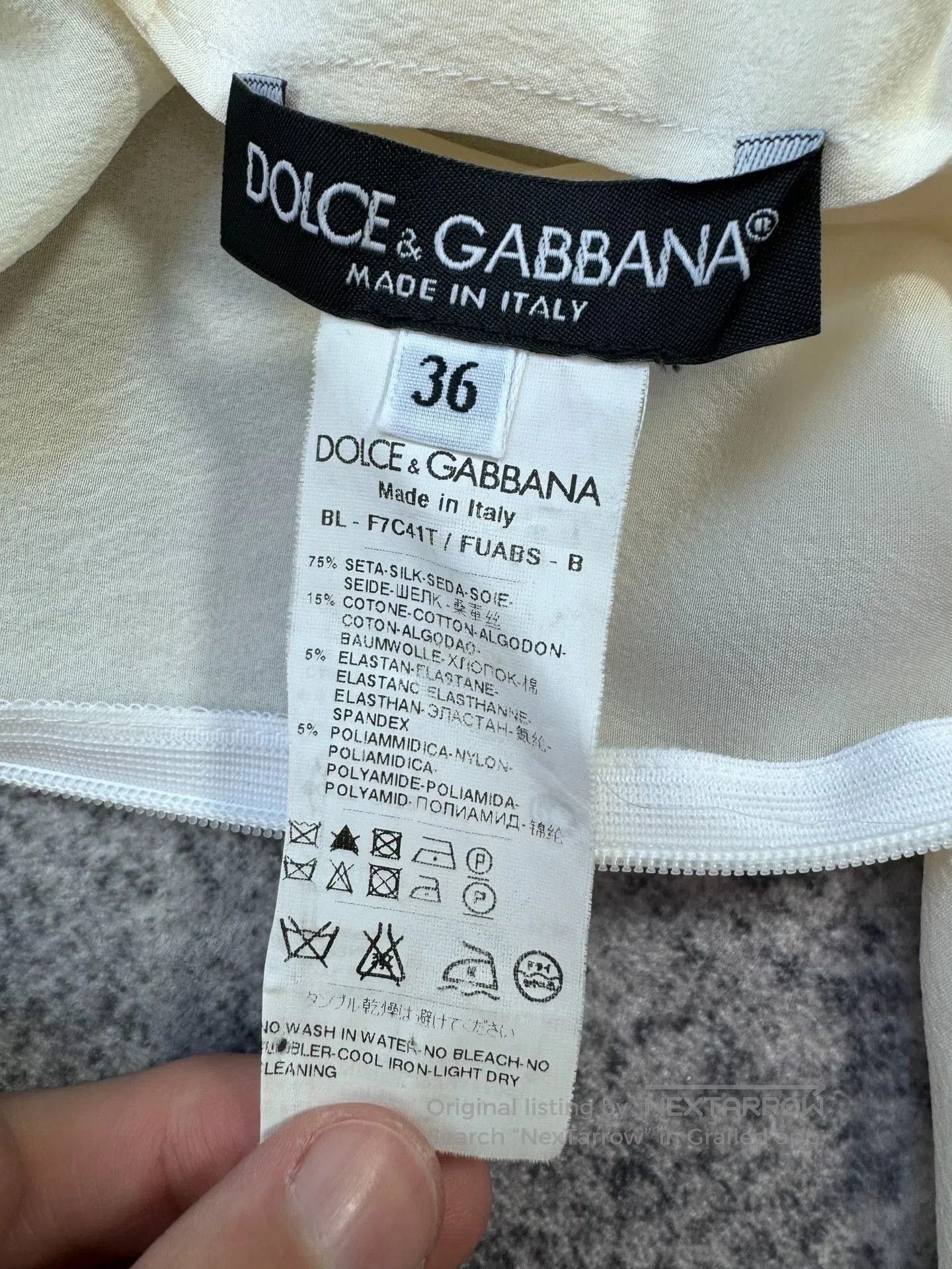 Dolce & Gabbana Dolce & Gabbana White Lace Silk Top. Size XS / US 0-2 / IT 36-38 - 4 Thumbnail