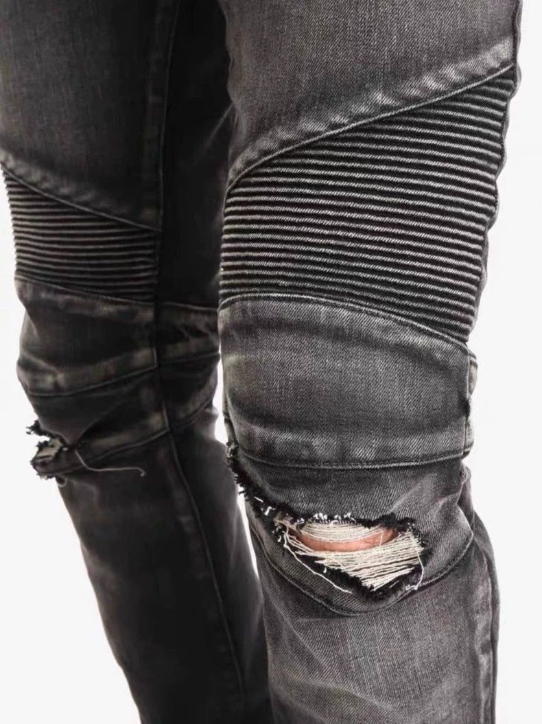 Balmain BalmainBlack knee destroys jeans 2503-Nextarrow Size US 31 - 9 Thumbnail