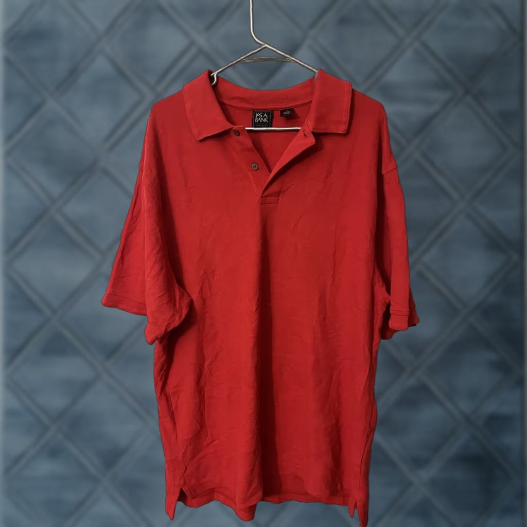 Jos. A. Bank Jos. A. Bank Traveler Polo Shirt Spandex Blend Red XL Men’s Polo Shirt Golf Travel Casual Short Sleeve Solid Cotton Blend Button Collar Mens XL Red Size US XL / EU 56 / 4 - 1 Thumbnail