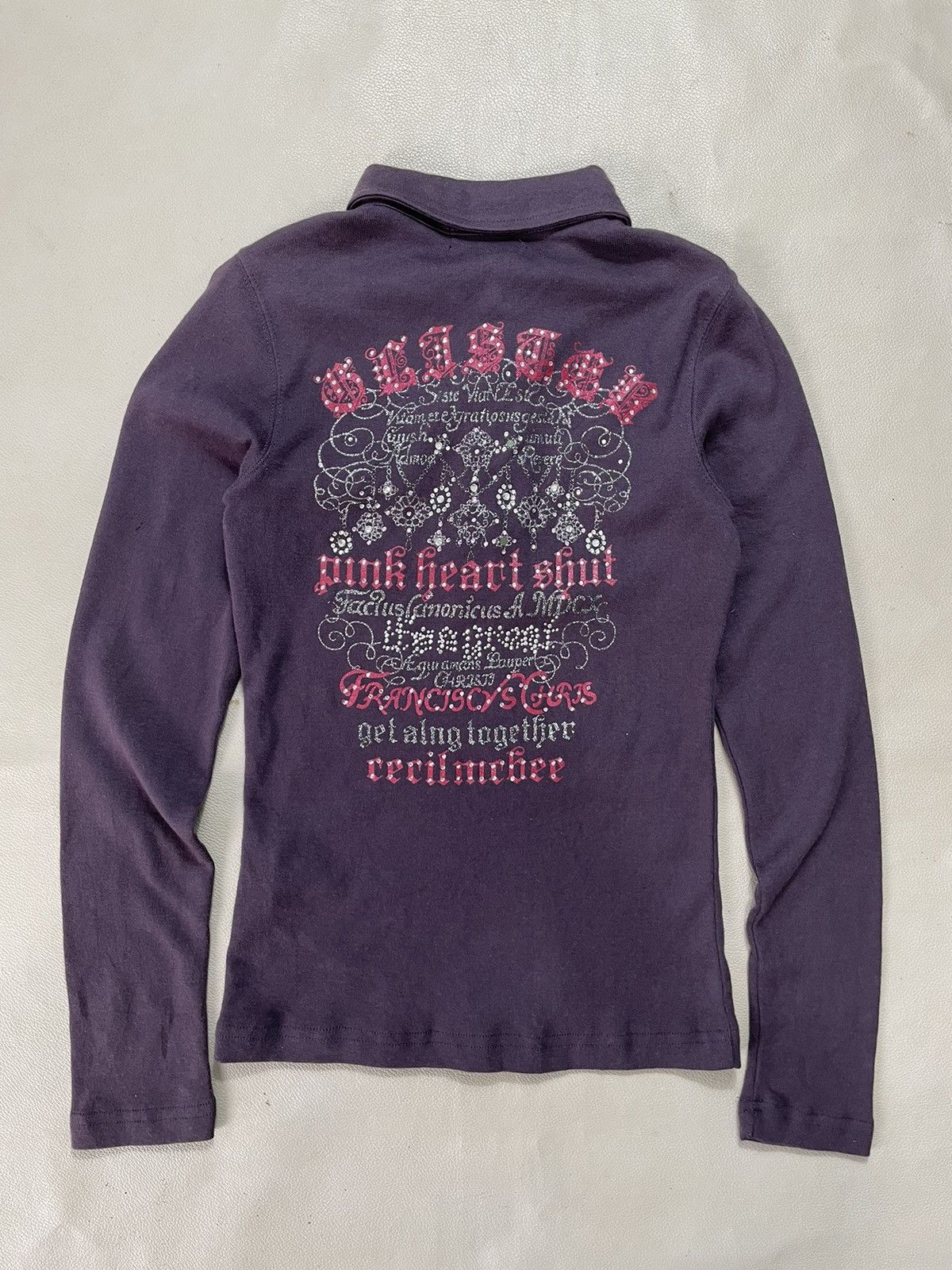 GOA Rikky & candy - Poem Polo longsleeve Half button y2k Size M / US 6-8 / IT 42-44 - 2 Thumbnail