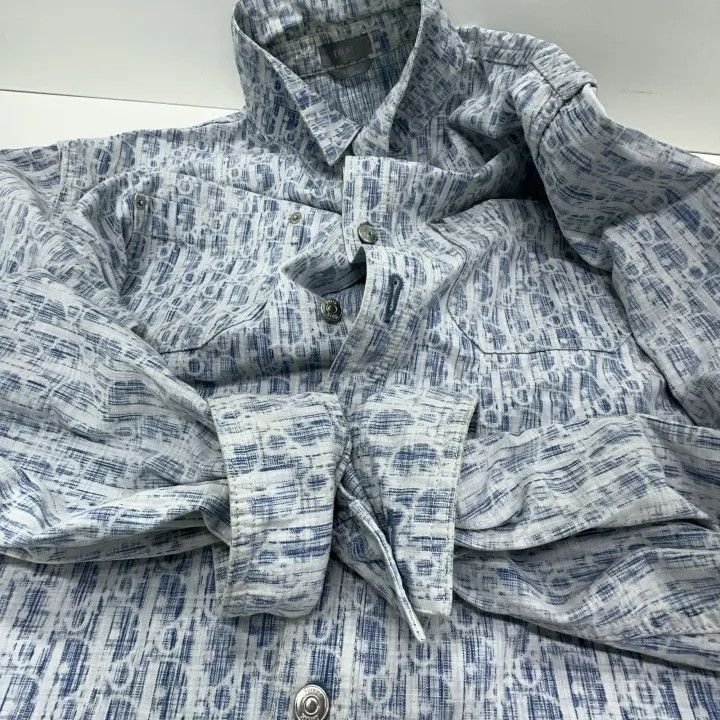 Dior Dior Dior Oblique Print Classic Long Sleeve Shirt 0079-250 Size US L / EU 52-54 / 3 - 9 Thumbnail
