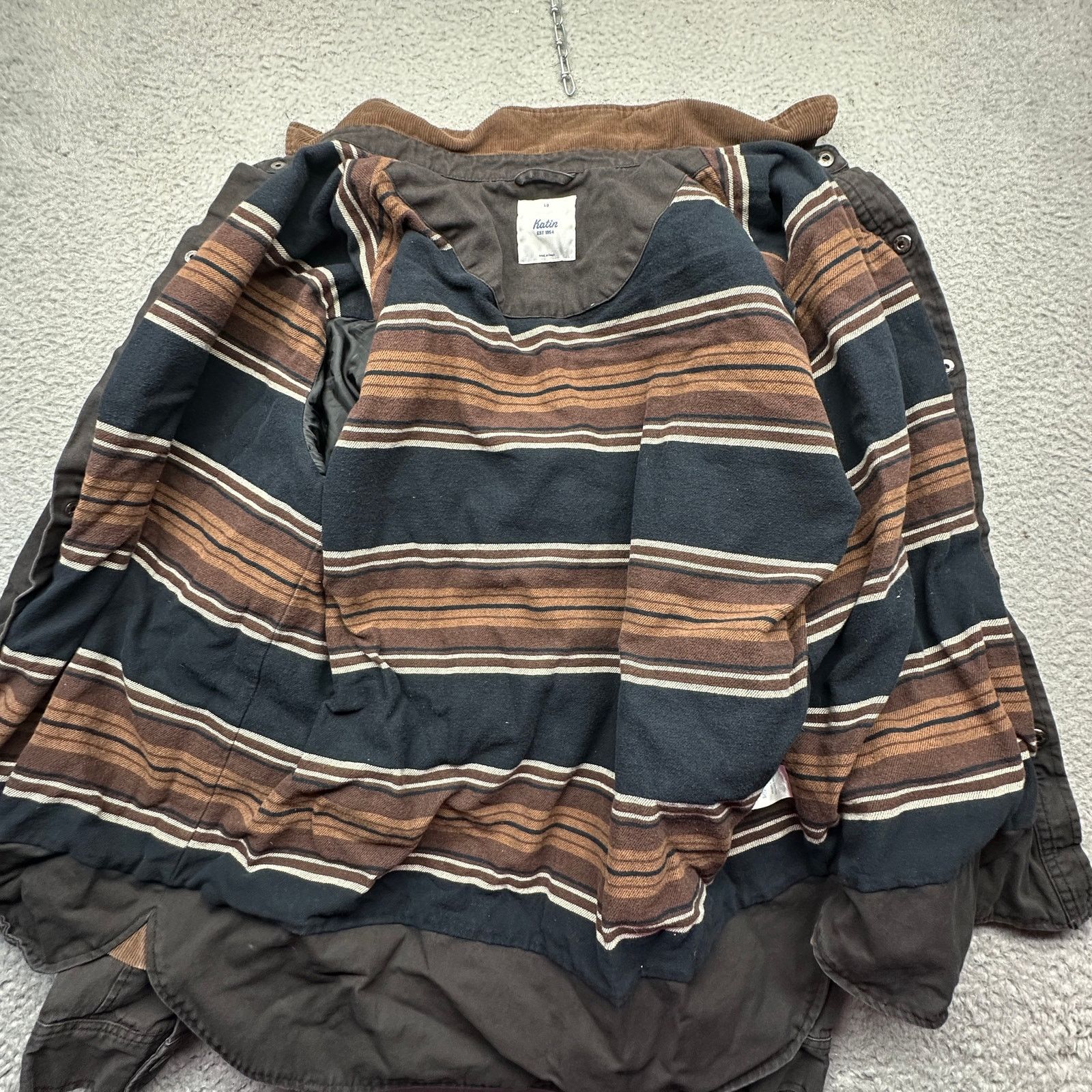 Katin Katin Flannel Lined Canvas Work Snap Button Shirt Mens Large Size US L / EU 52-54 / 3 - 7 Thumbnail