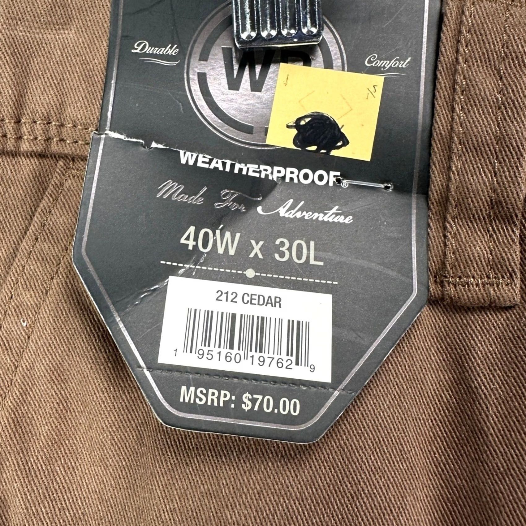 Weatherproof Weatherproof Mens Pants Chino Straight Lined Plaid Cedar Brown 40x30 Fall Winter Casual Workwear Mens Size US 40 / EU 56 - 2 Thumbnail