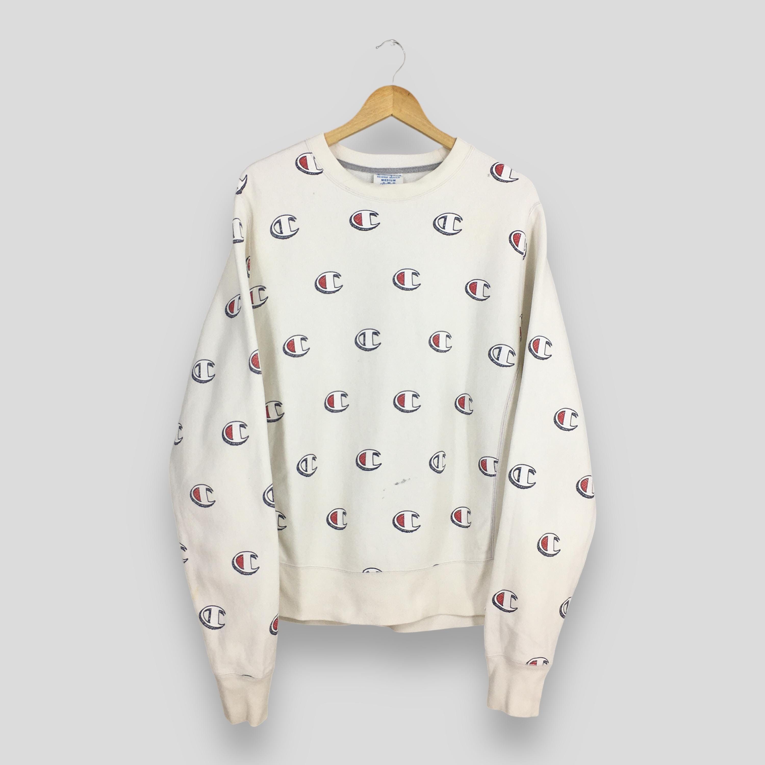 Champion × Vintage Vintage Y2K Champion Reverse Weave White Sweatshirt Medium Size US M / EU 48-50 / 2 - 1 Thumbnail