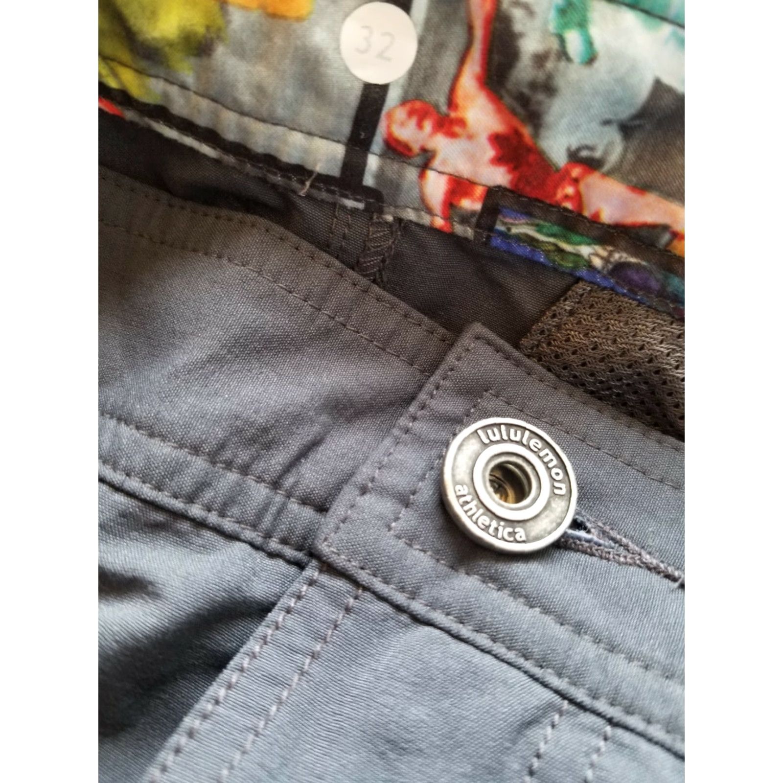 Lululemon Lululemon Mens 32 Kahuna Comic Strip Chino Shorts Solid Charcoal Gray Size US 32 / EU 48 - 4 Thumbnail