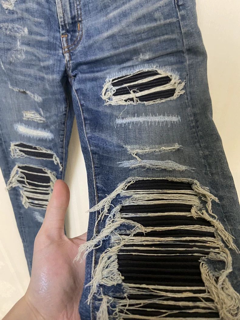 Amiri Amiri 15OG blue patchwork leather jeans Size US 28 / EU 44 - 4 Thumbnail